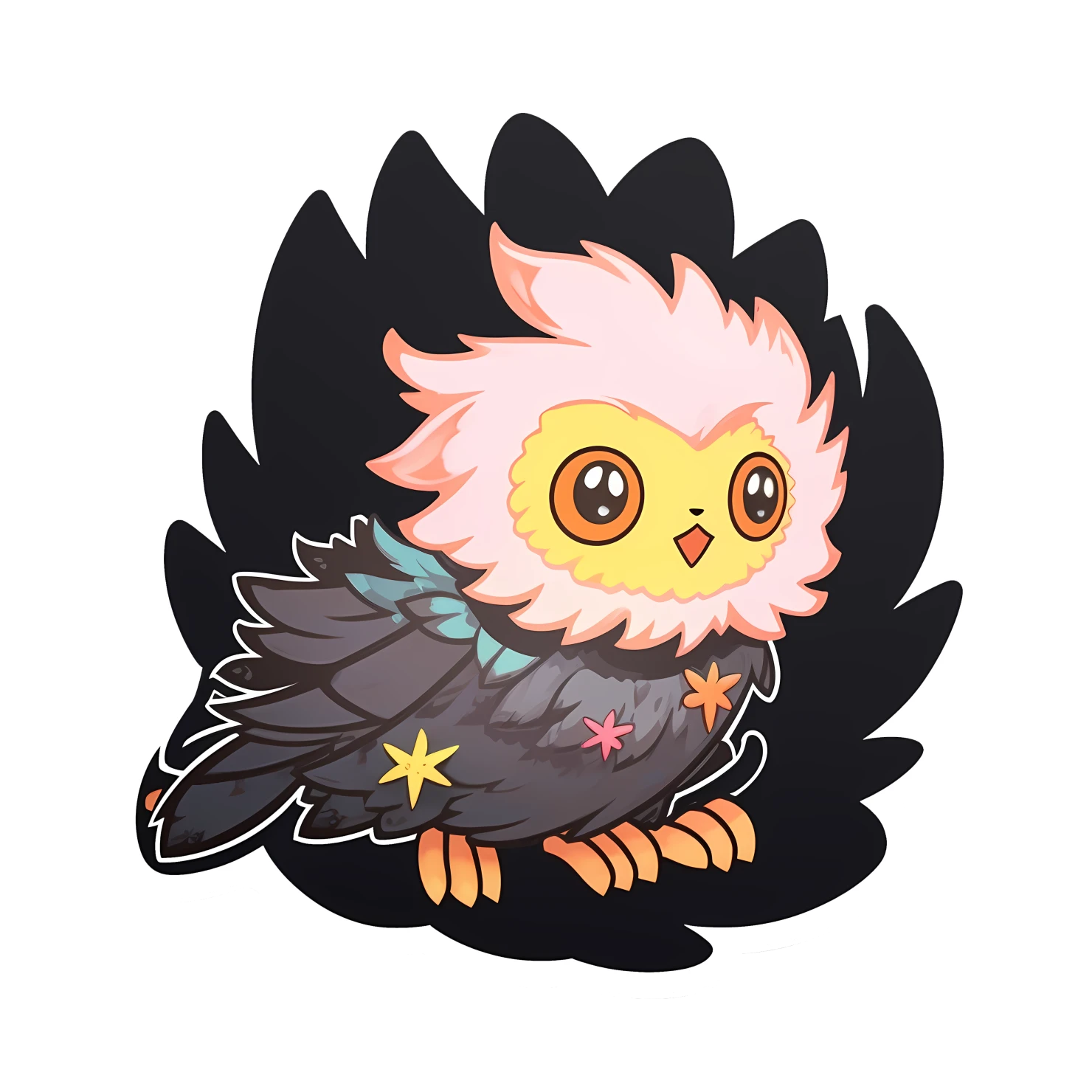 Kawaii phoenix sticker isolated on transparent background #28300