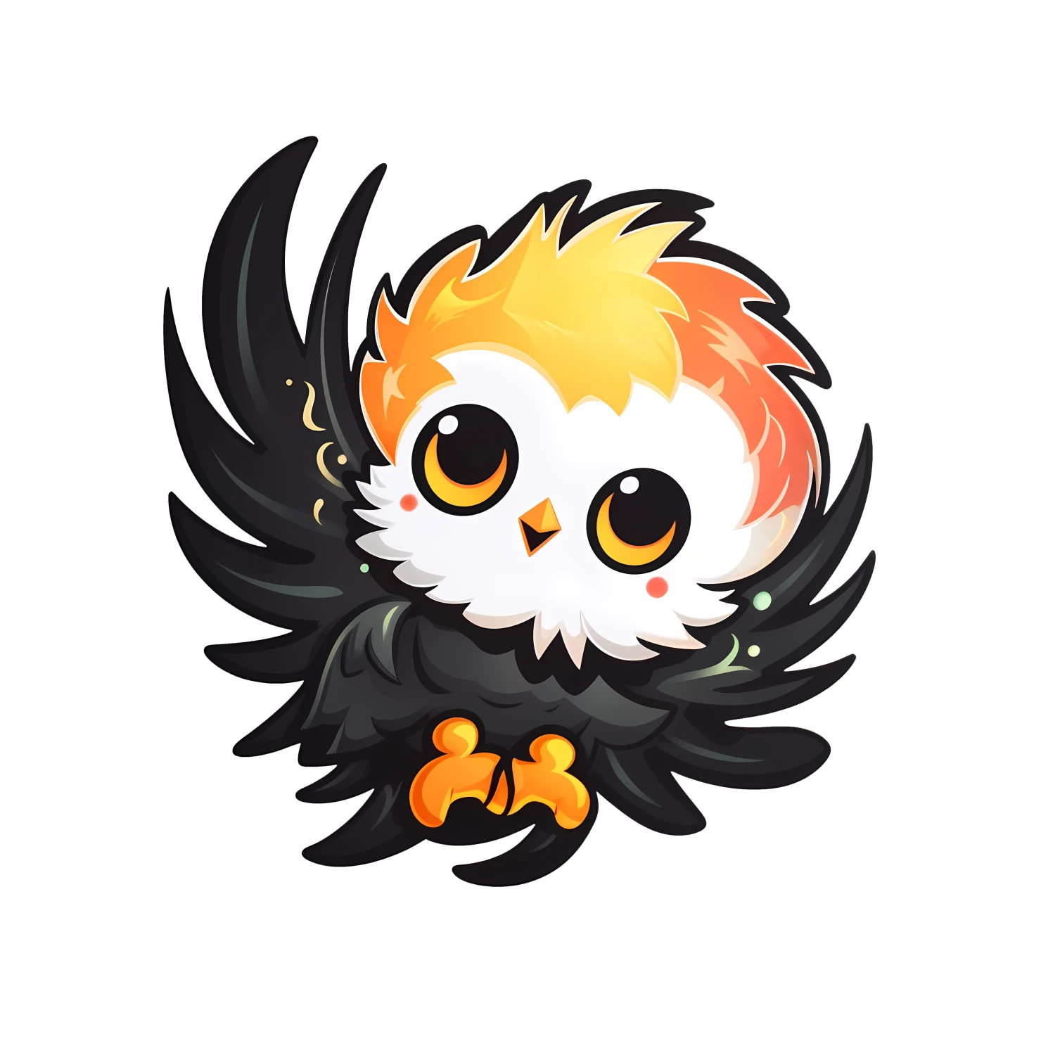 Kawaii phoenix sticker isolated on transparent background #28301