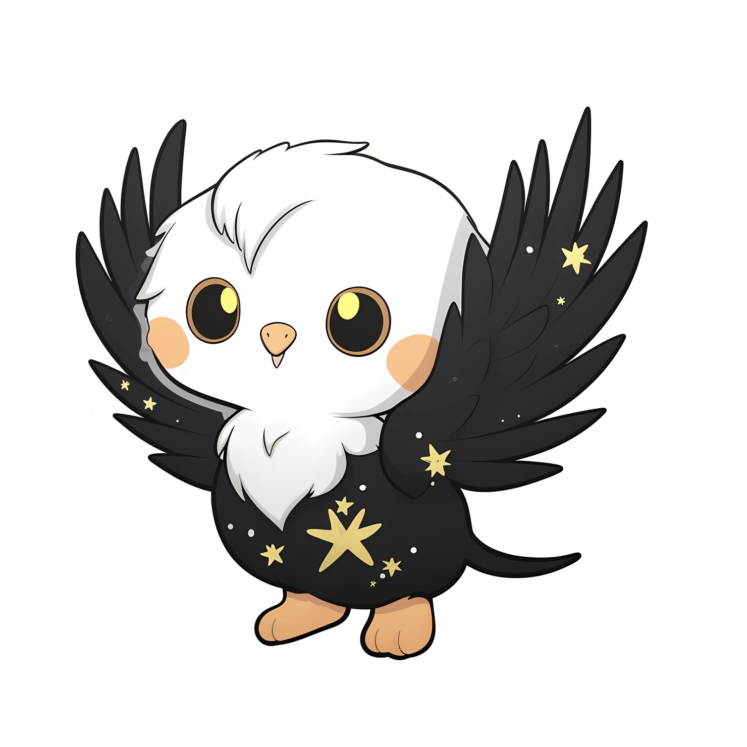 Kawaii phoenix sticker isolated on transparent background #28302