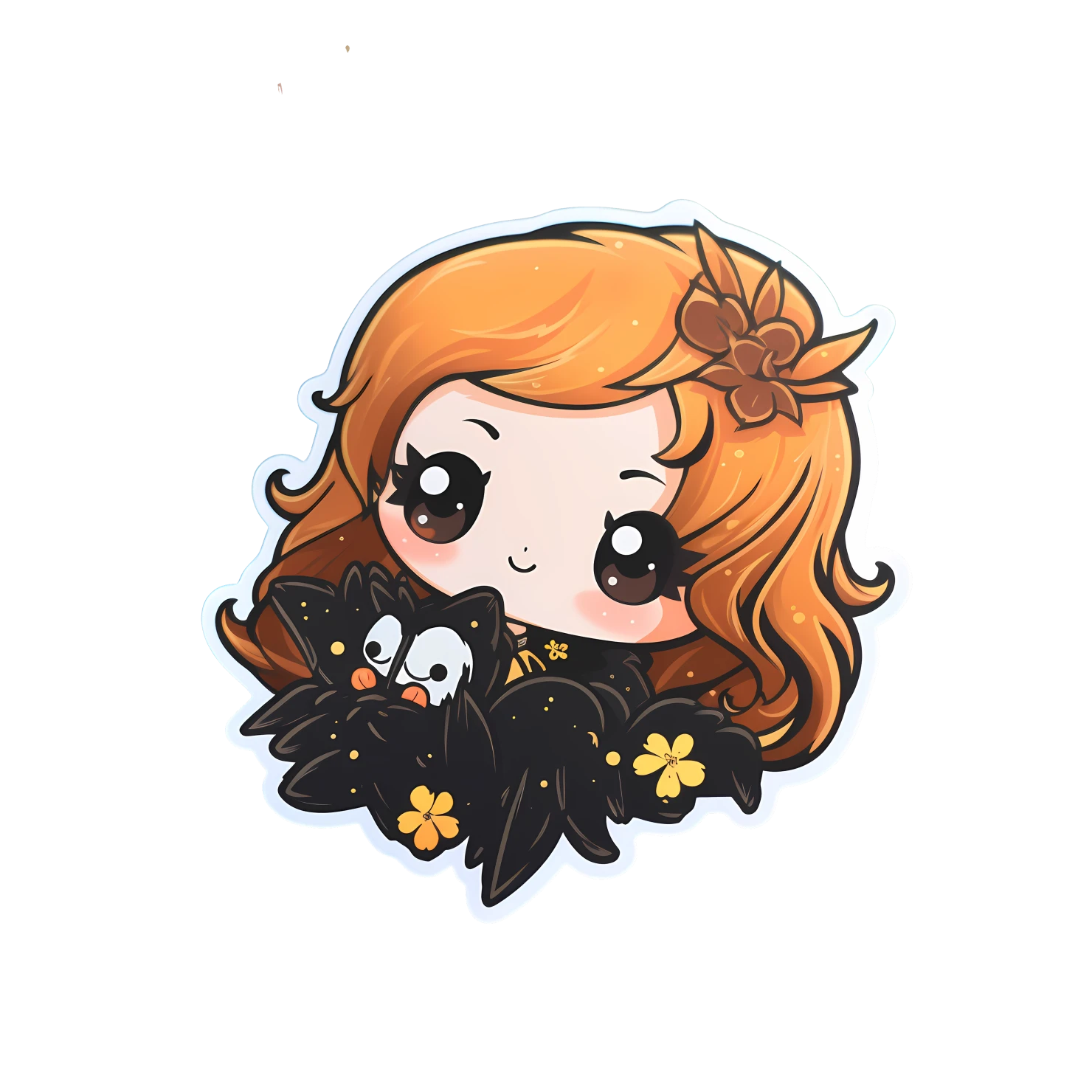 Kawaii phoenix sticker isolated on transparent background #28304
