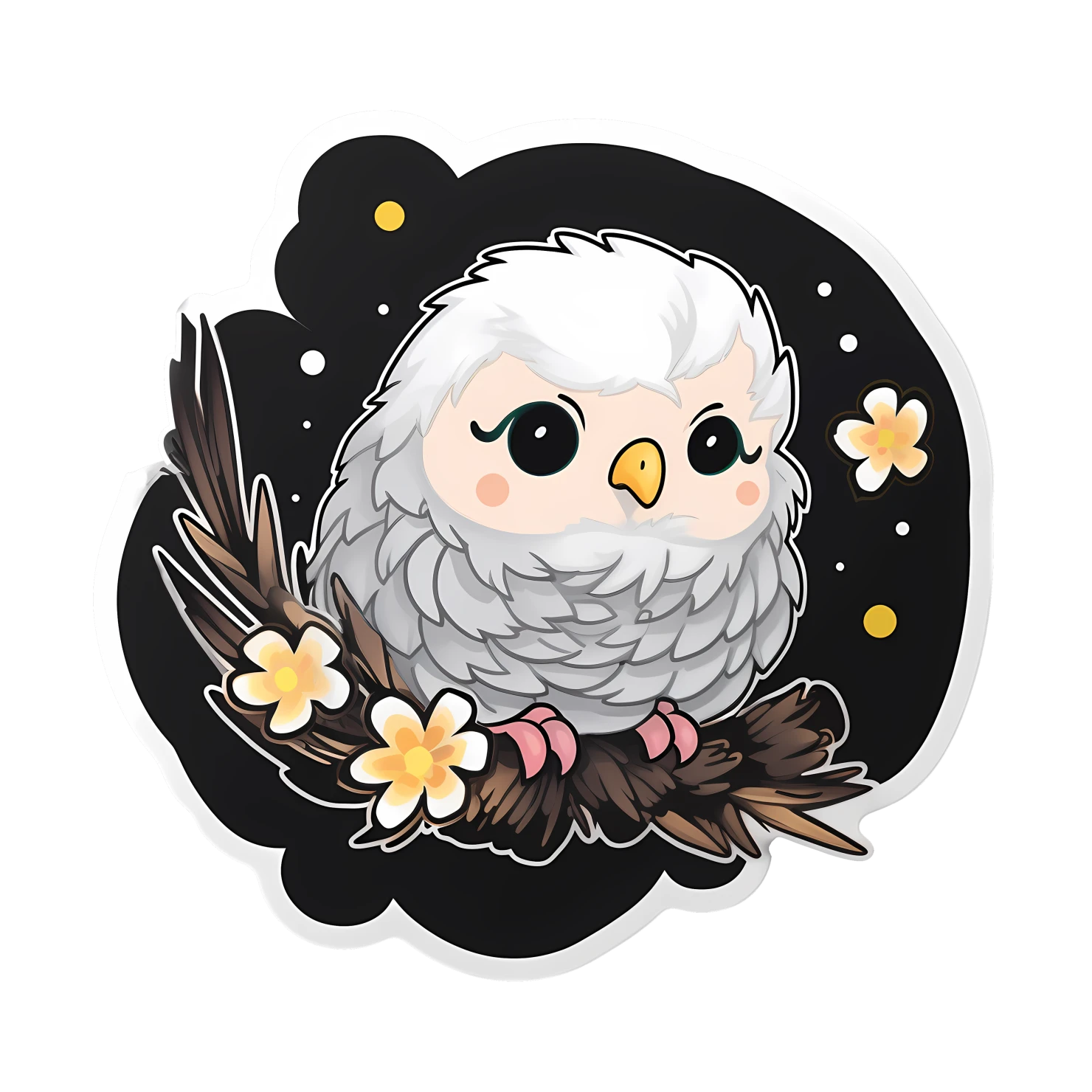 Kawaii phoenix sticker isolated on transparent background #28305