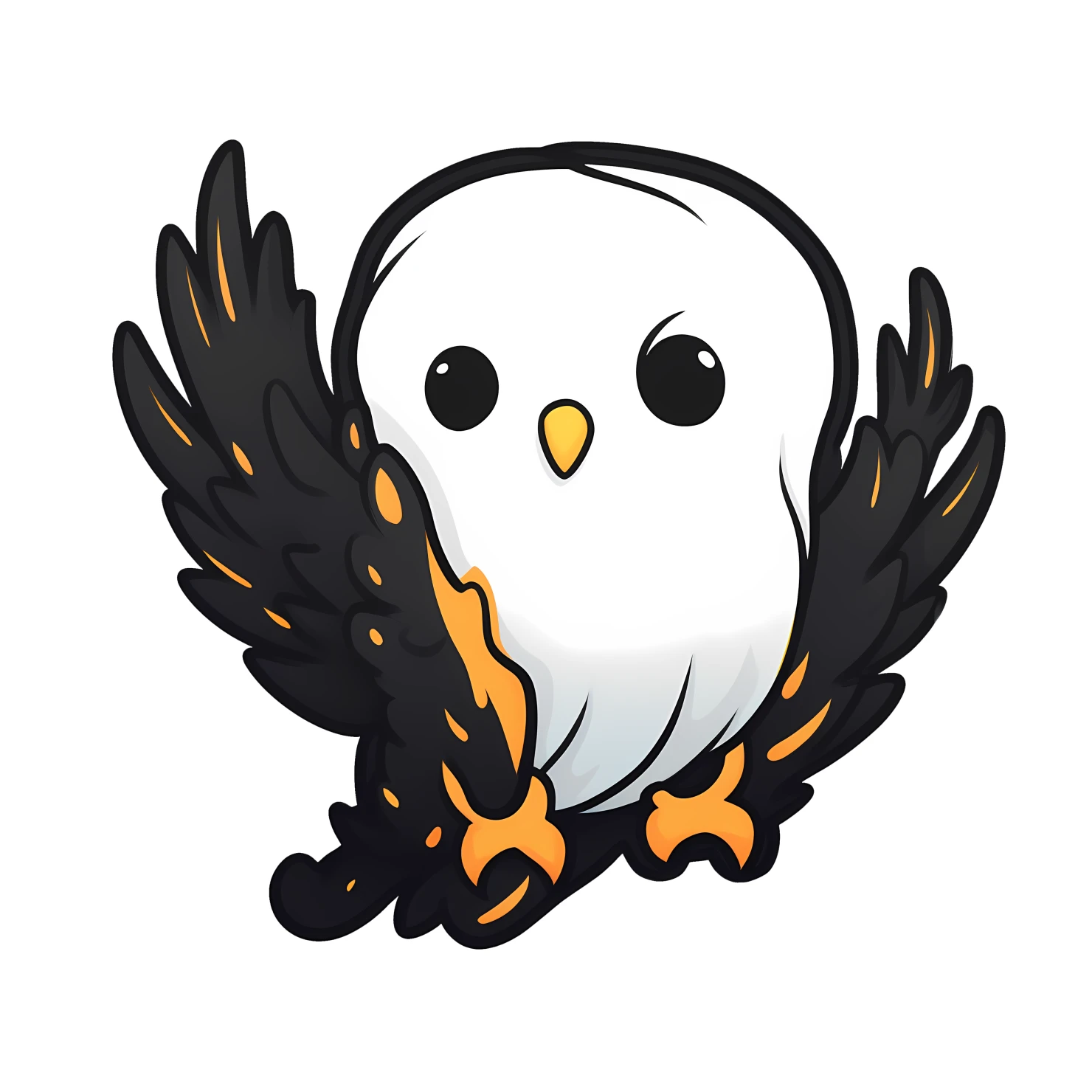Kawaii phoenix sticker isolated on transparent background #28307