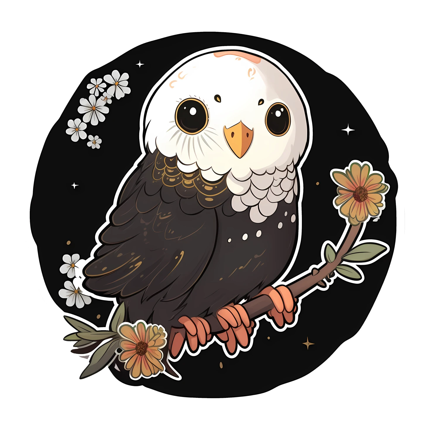 Kawaii phoenix sticker isolated on transparent background #28310