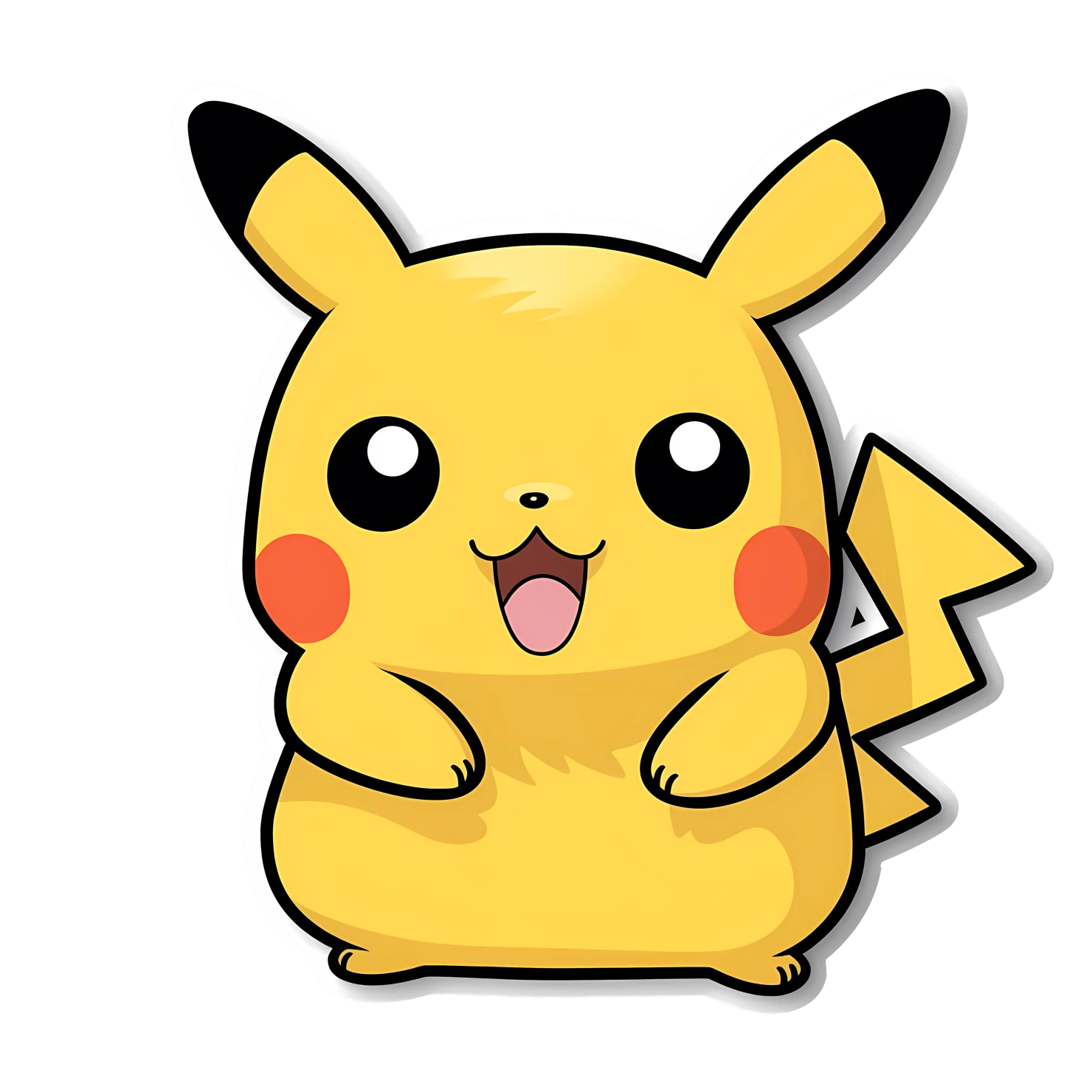 Kawaii Pikachu sticker isolated on transparent background #28317