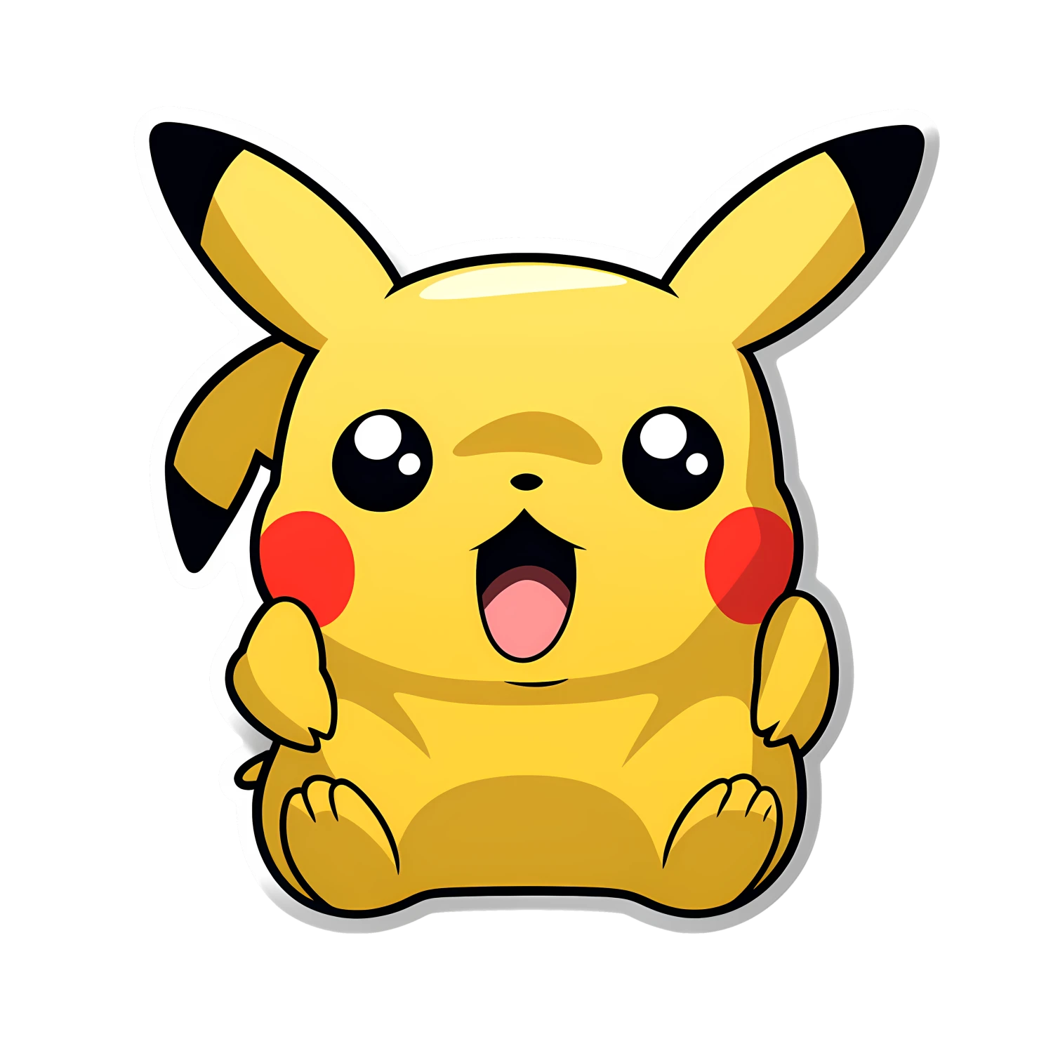 Kawaii Pikachu sticker isolated on transparent background #28319