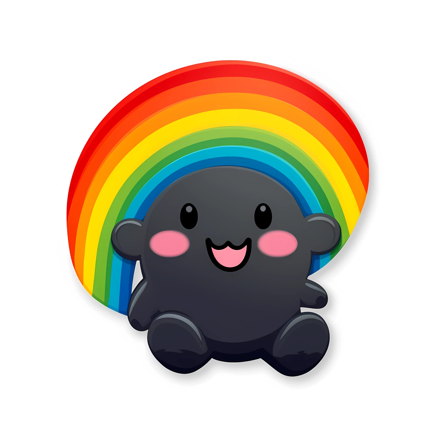Kawaii rainbow with character sticker isolated on transparent background #28341