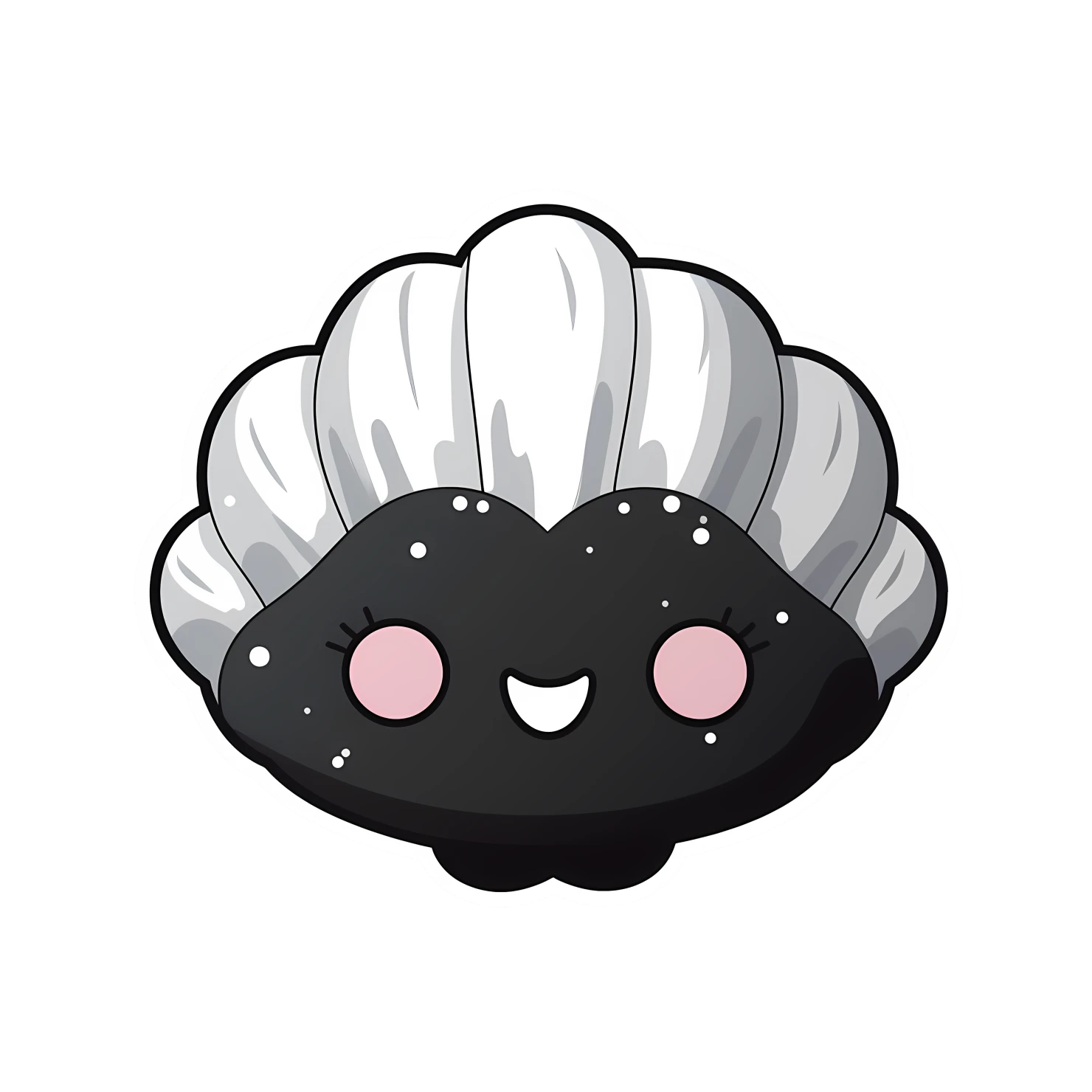 Kawaii seashell sticker isolated on transparent background #28344
