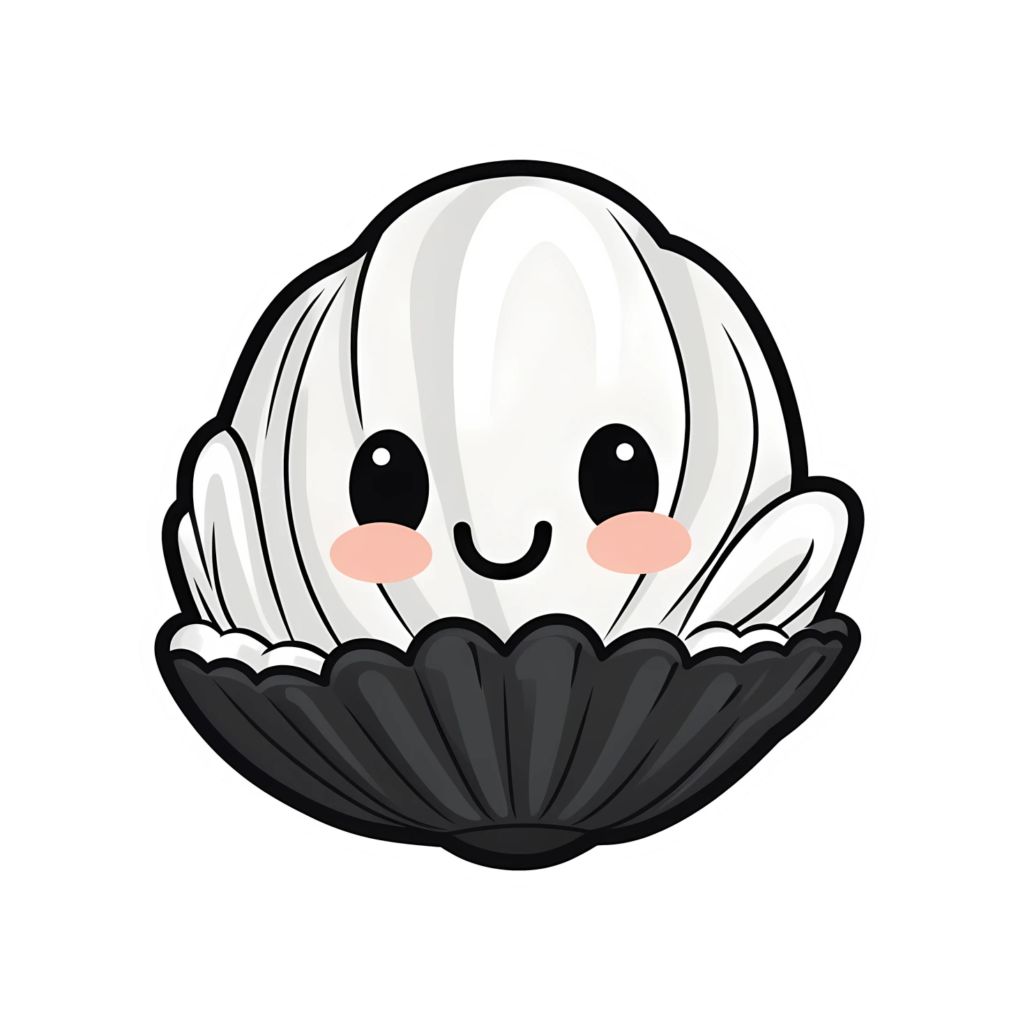 Kawaii seashell sticker isolated on transparent background #28345