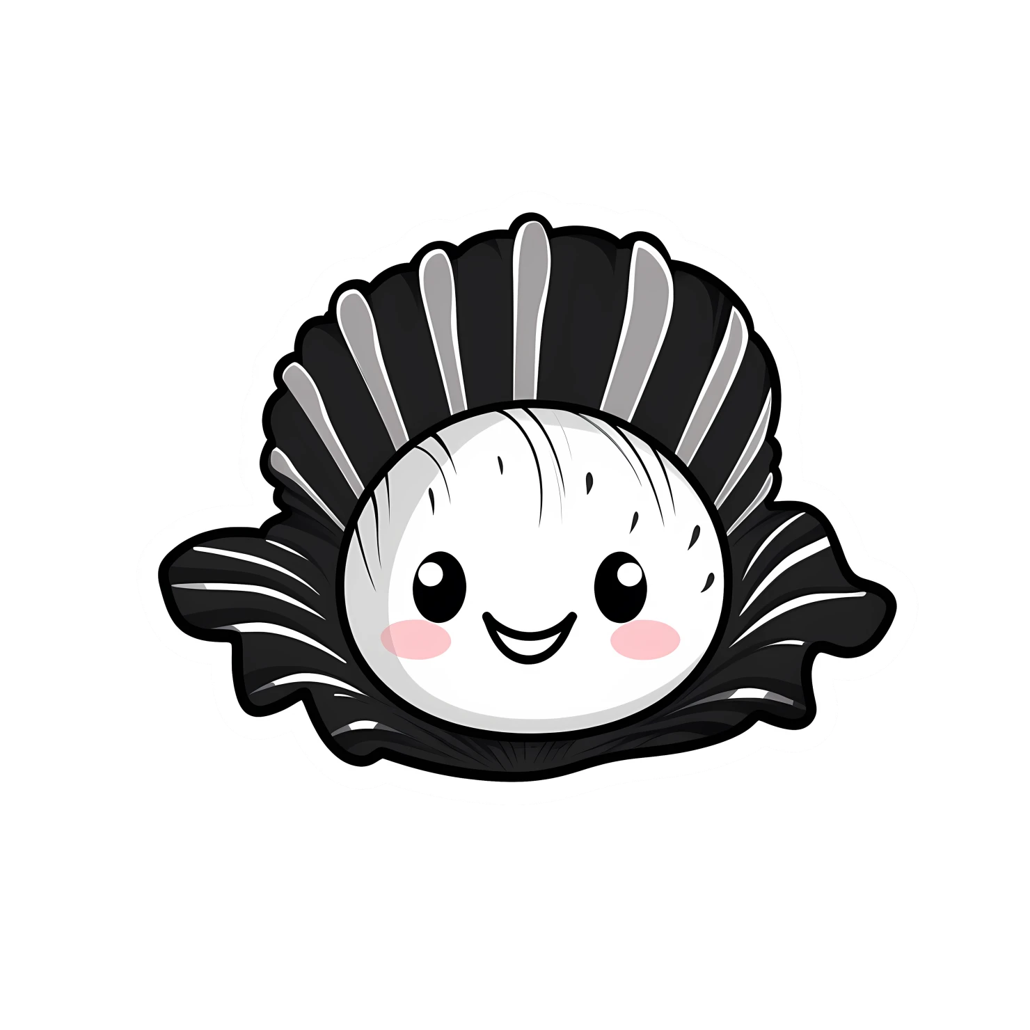 Kawaii seashell sticker isolated on transparent background #28348