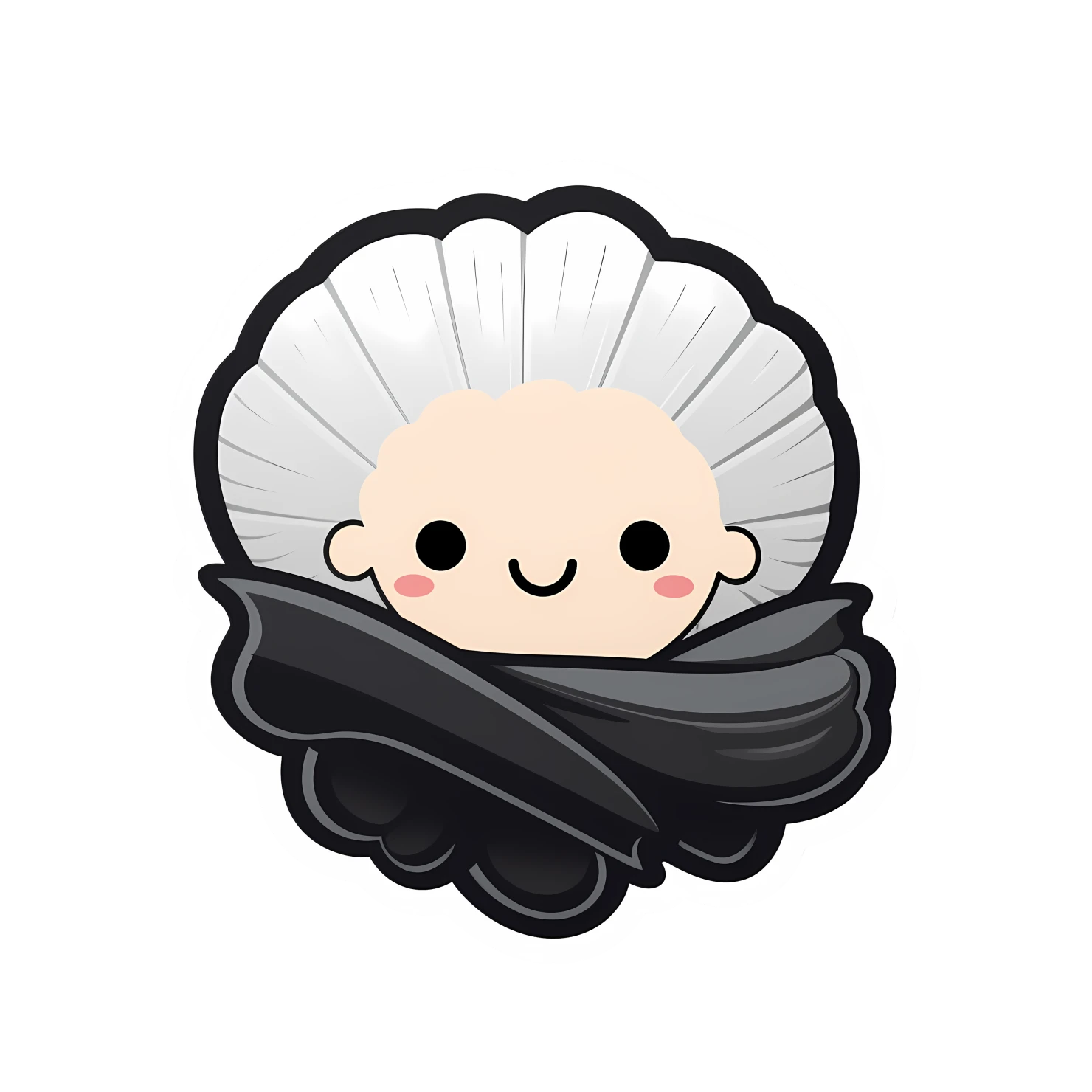 Kawaii seashell sticker isolated on transparent background #28349