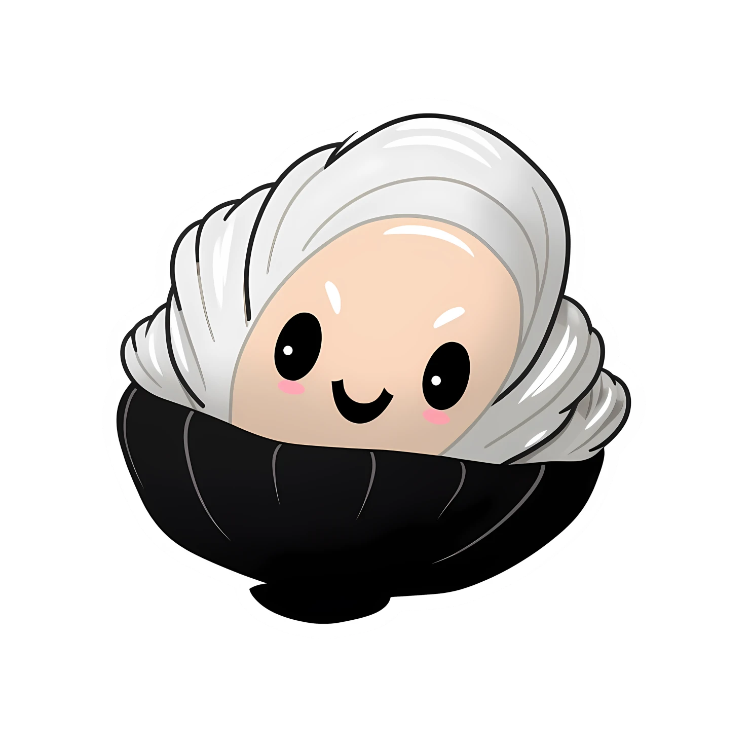 Kawaii seashell sticker isolated on transparent background #28351