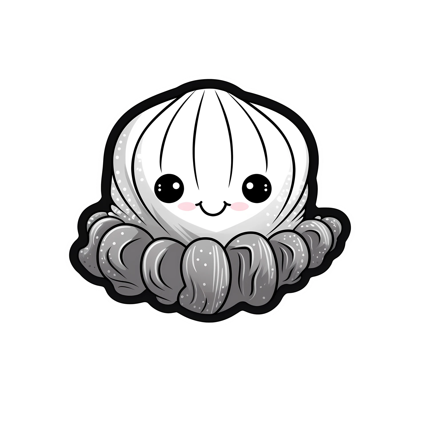 Kawaii seashell sticker isolated on transparent background #28352