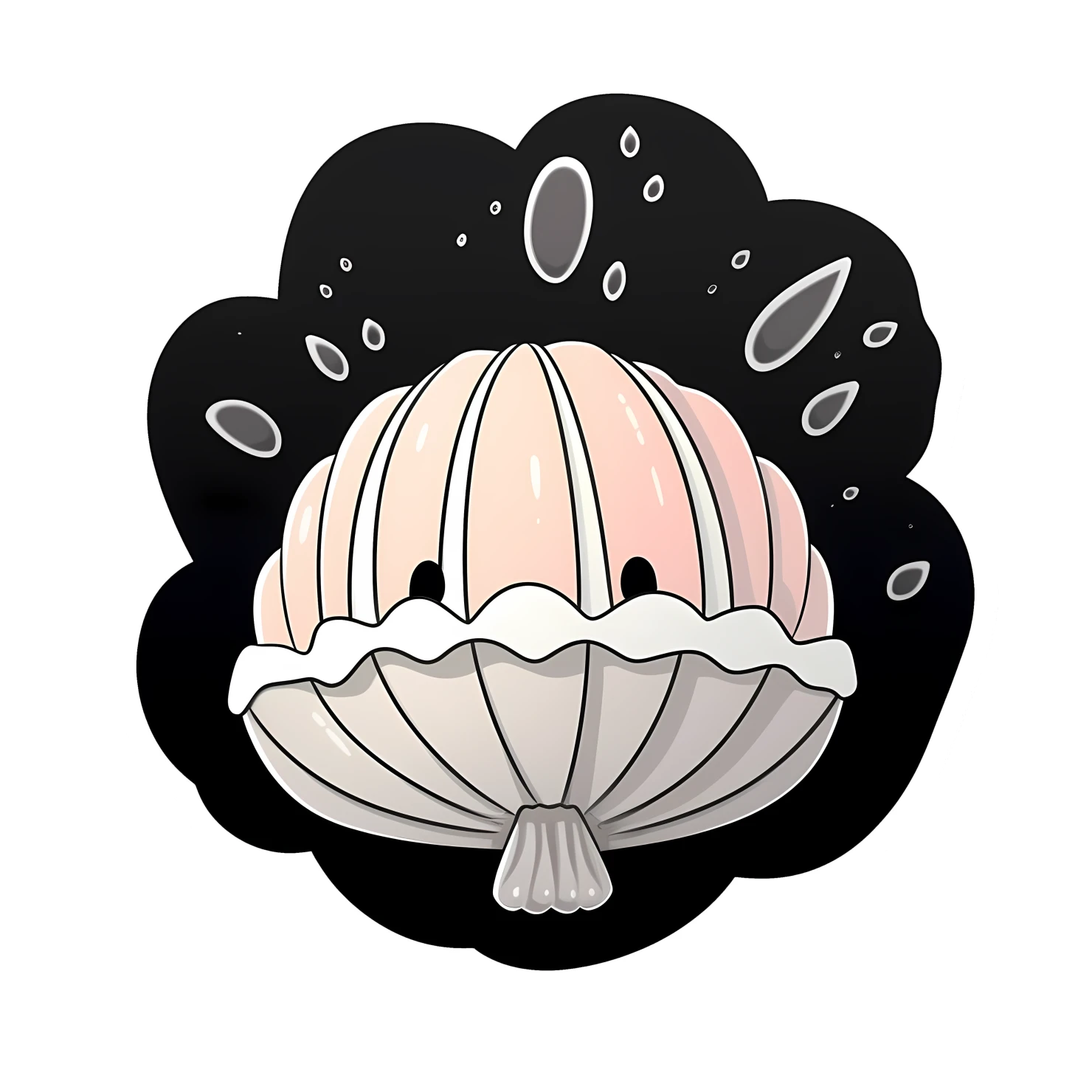 Kawaii seashell sticker isolated on transparent background #28354