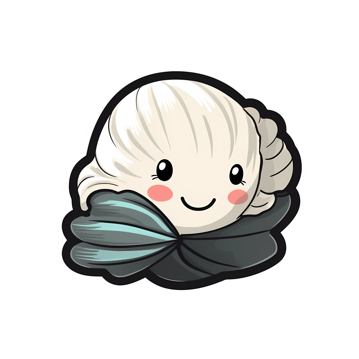 Kawaii seashell sticker isolated on transparent background #28355
