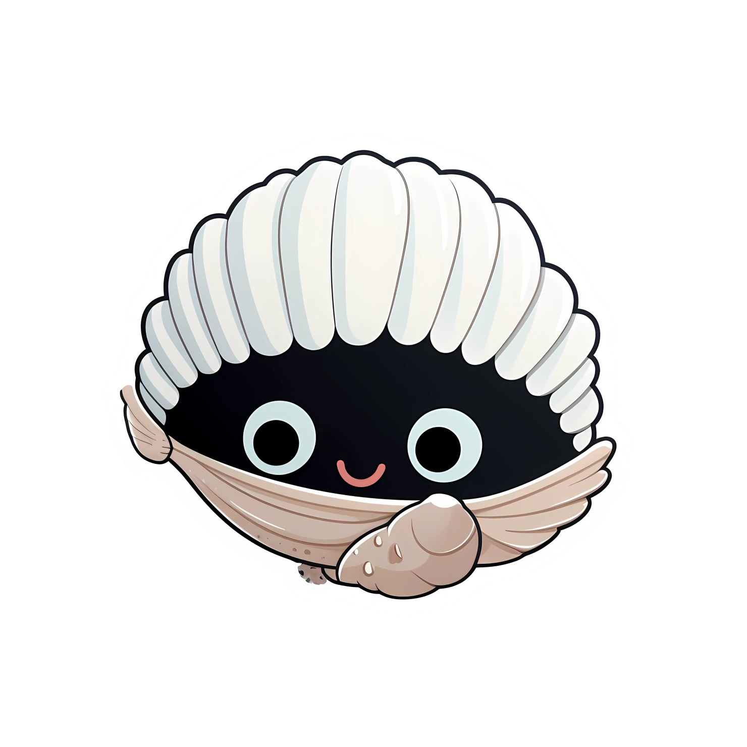 Kawaii seashell sticker isolated on transparent background #28356