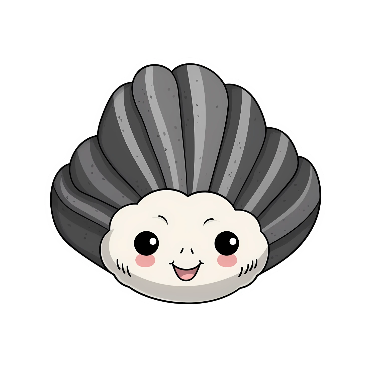 Kawaii seashell sticker isolated on transparent background #28357