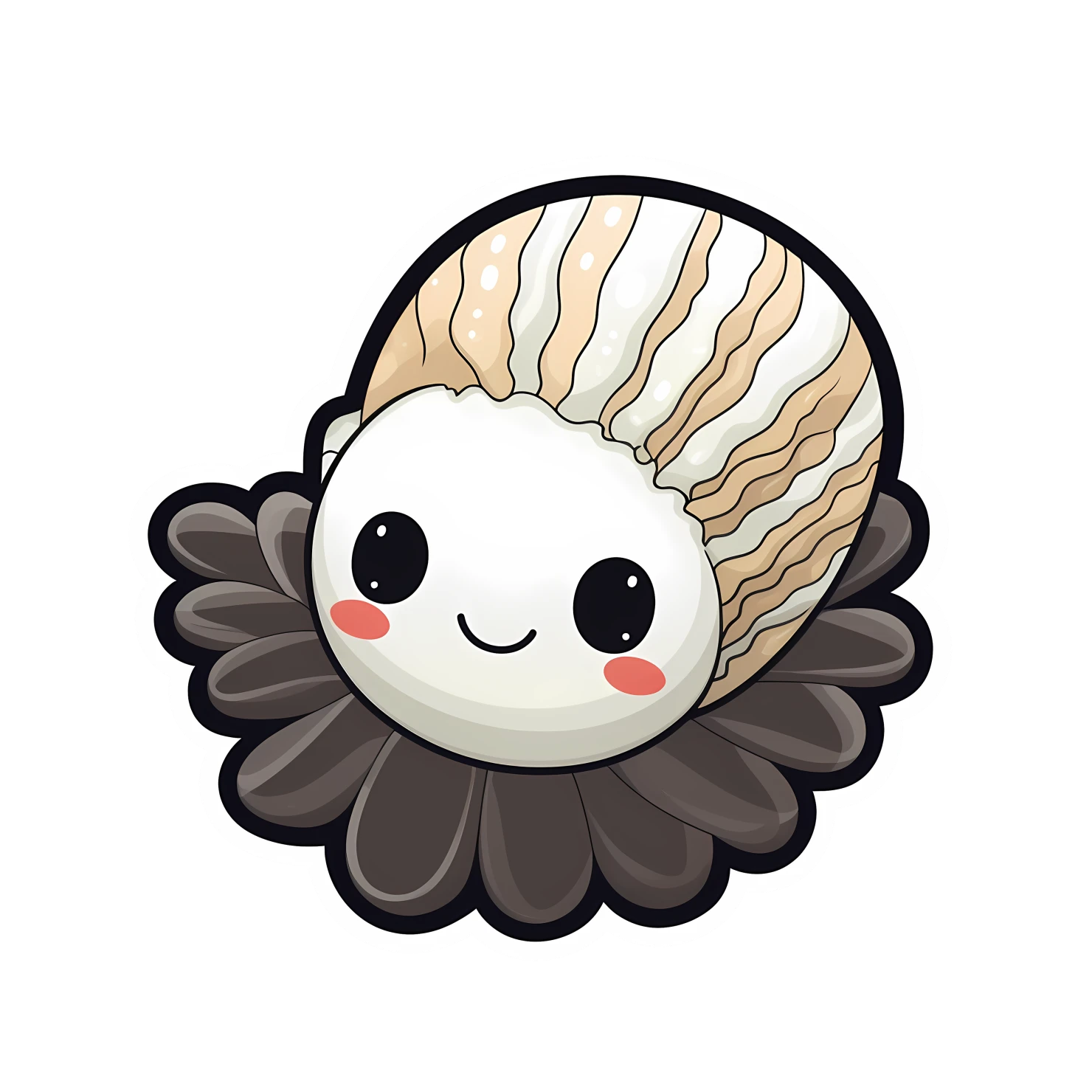 Kawaii seashell sticker isolated on transparent background #28358