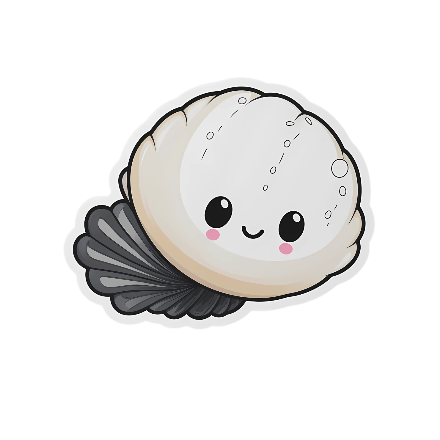 Kawaii seashell sticker isolated on transparent background #28360