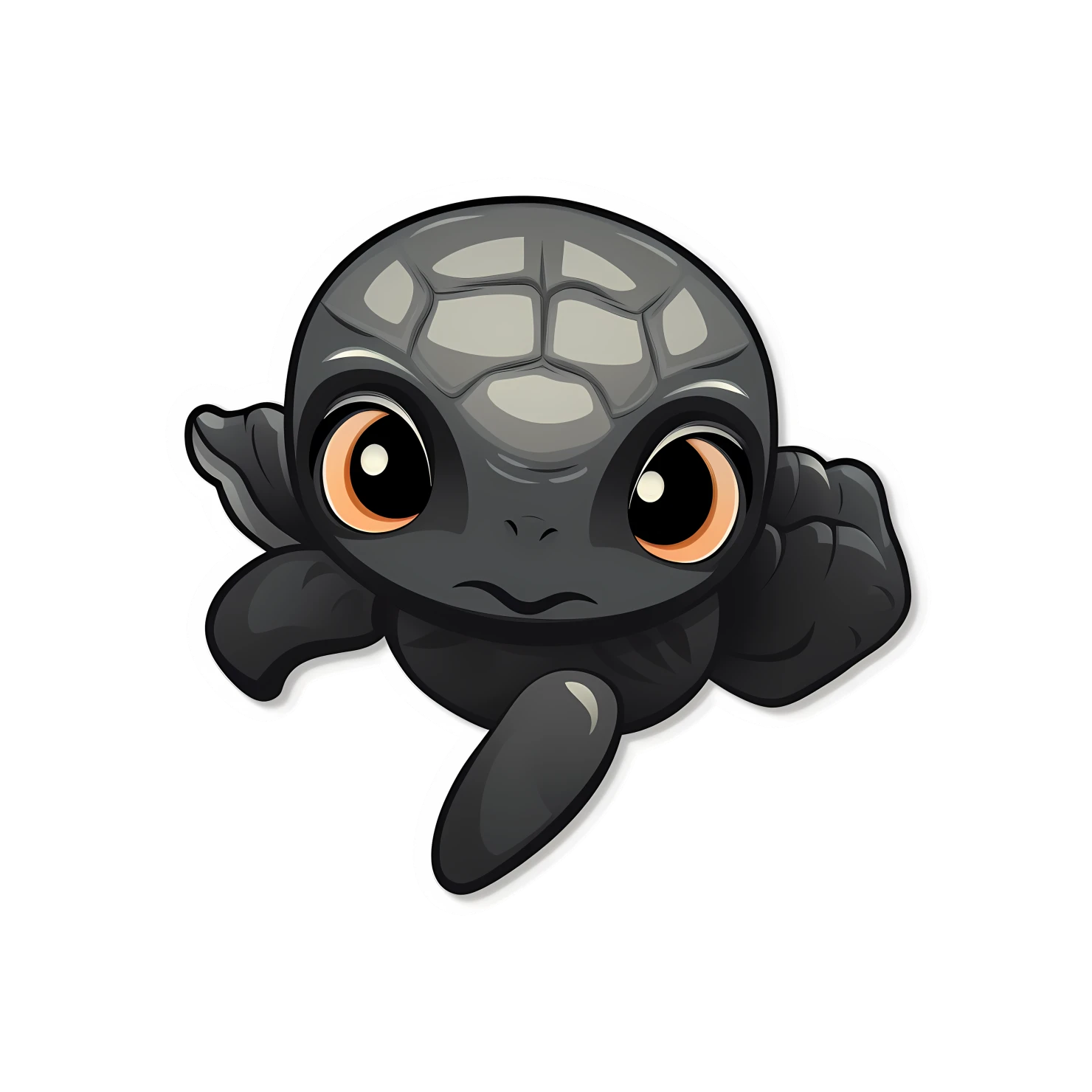 Kawaii sea turtle sticker isolated on transparent background #28367