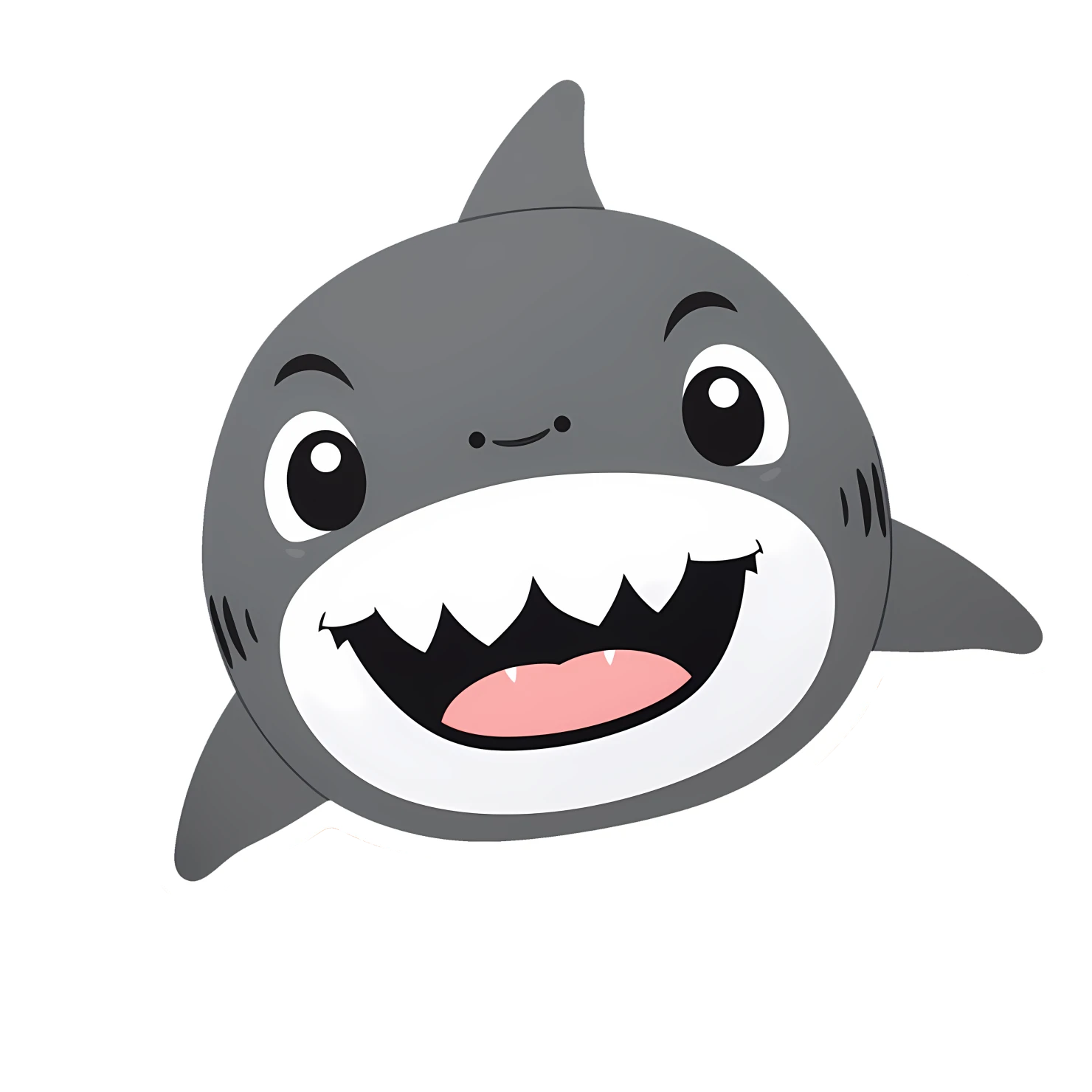 Kawaii shark sticker isolated on transparent background #28383