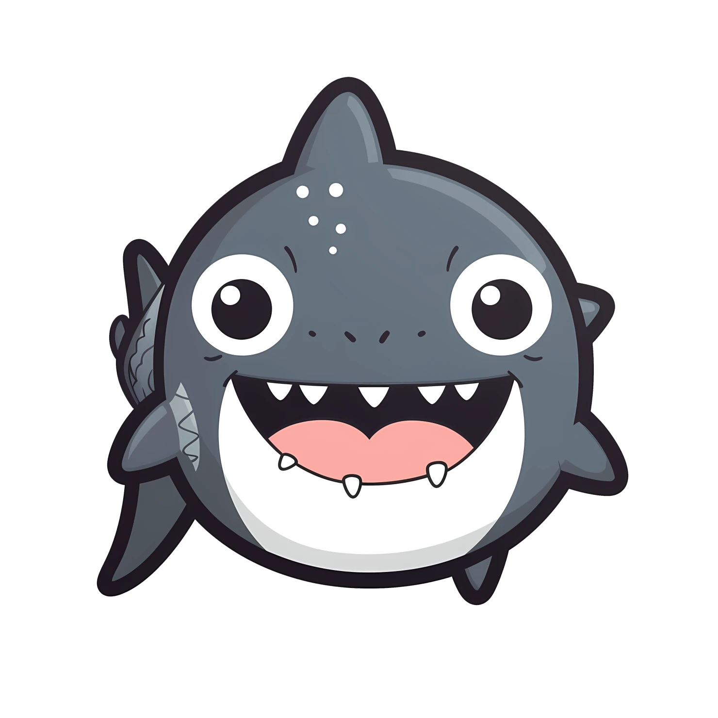 Kawaii shark sticker isolated on transparent background #28385