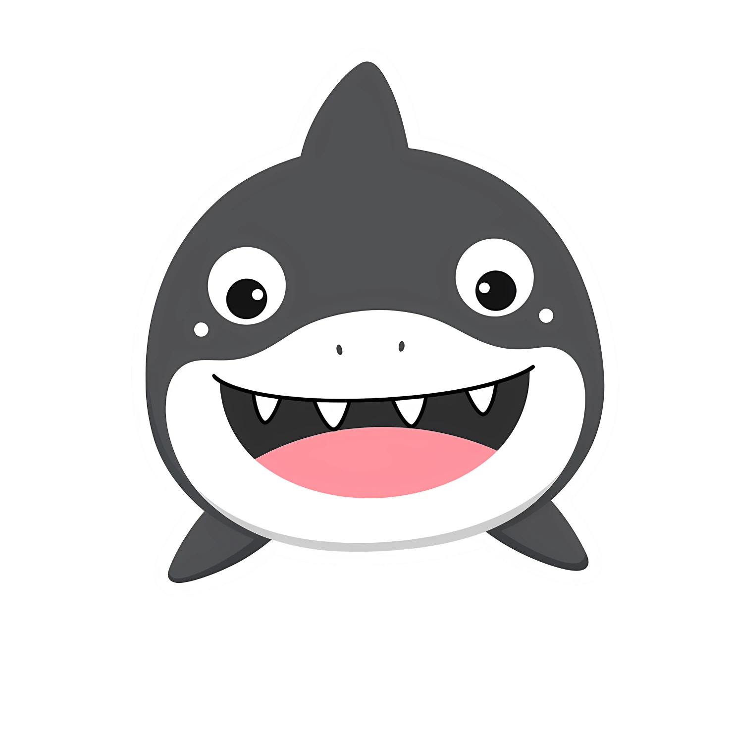 Kawaii shark sticker isolated on transparent background #28390