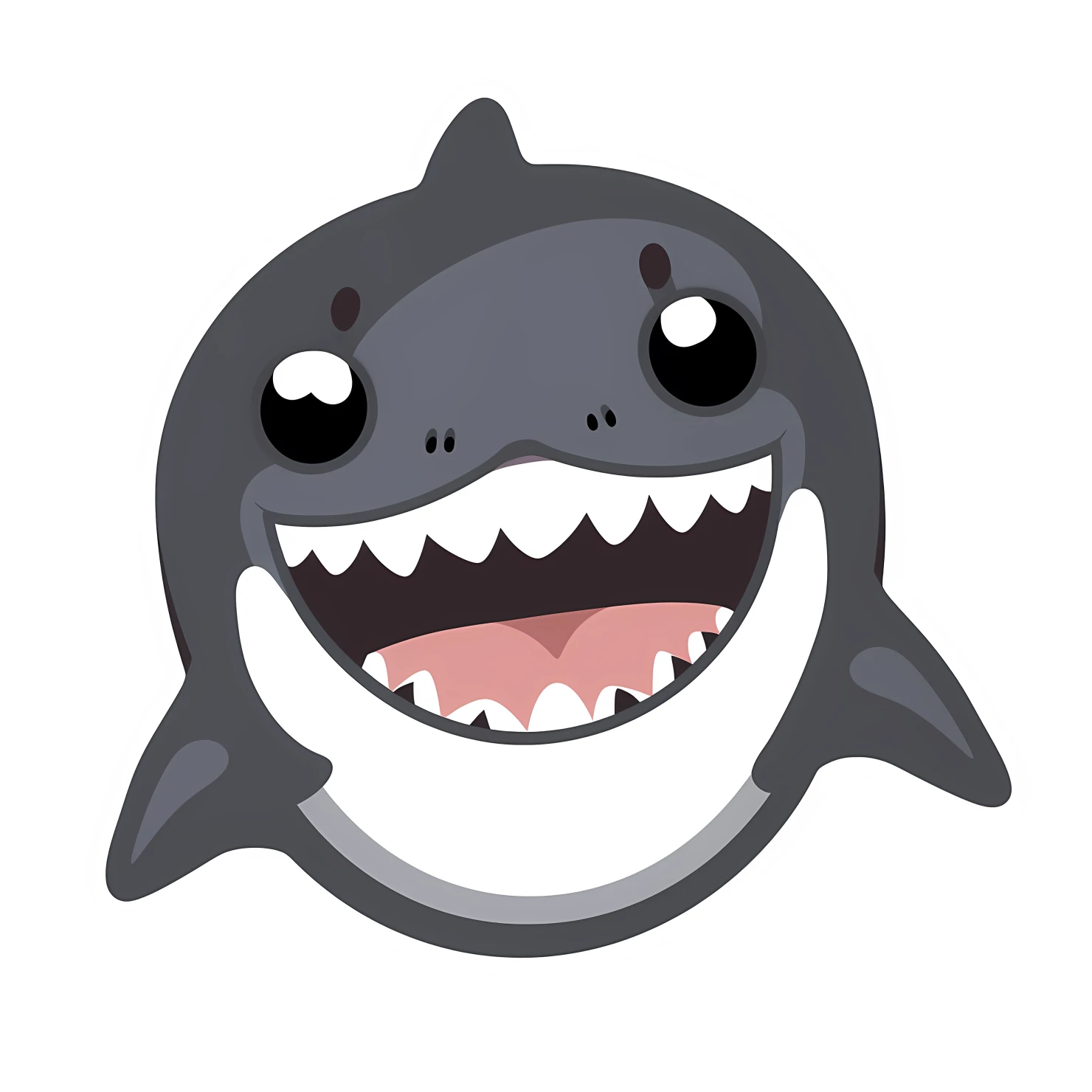 Kawaii shark sticker isolated on transparent background #28394