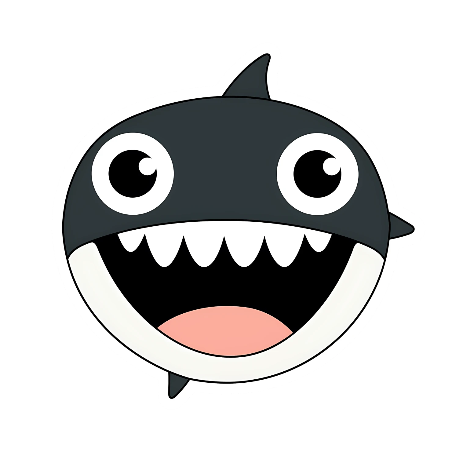 Kawaii shark sticker isolated on transparent background #28397