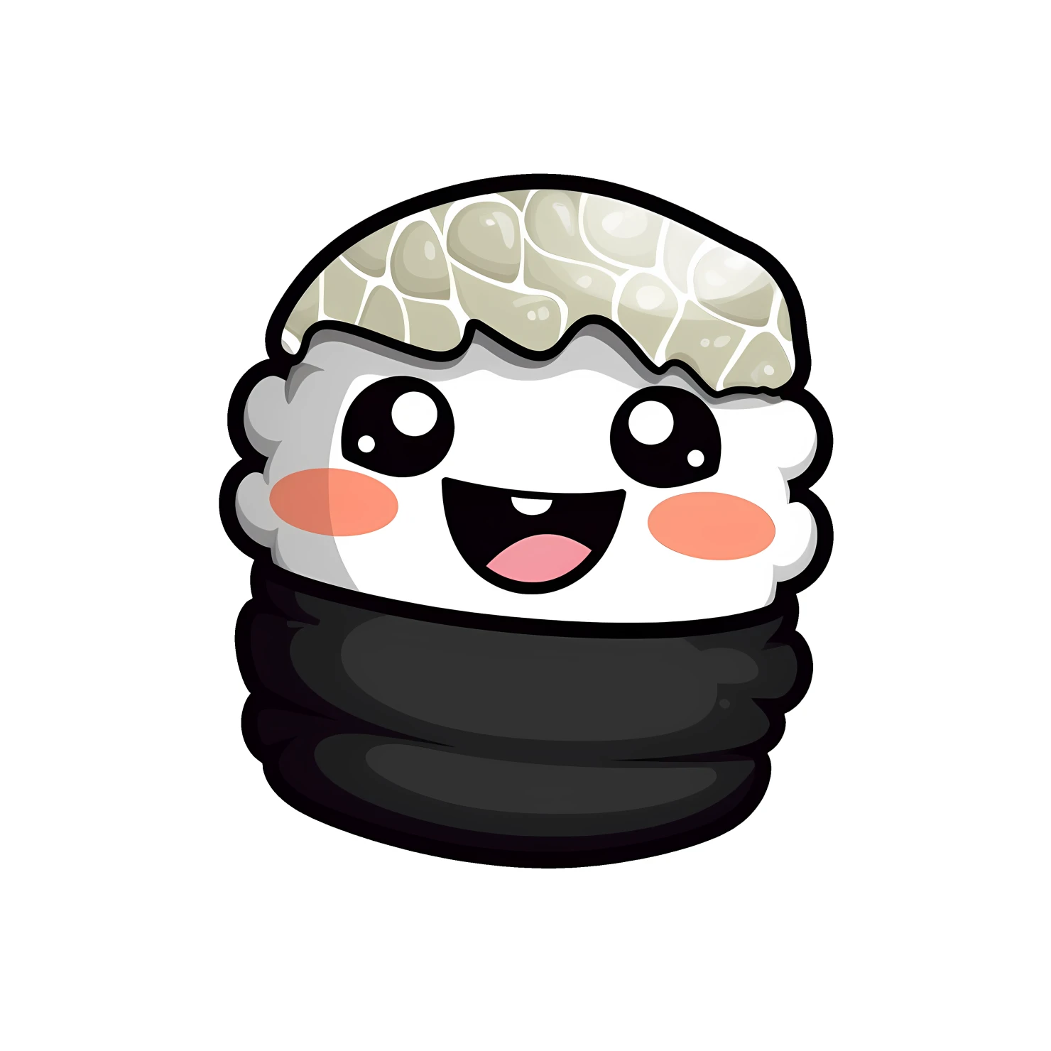 Kawaii sushi sticker isolated on transparent background #28399