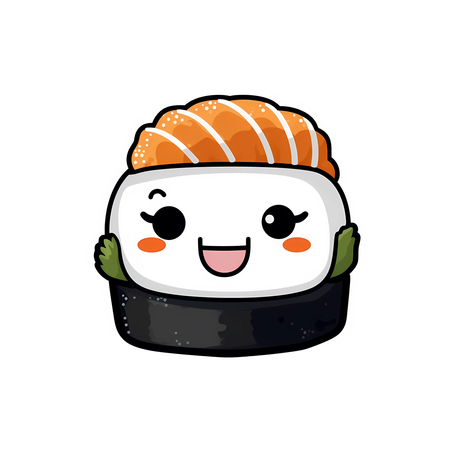 Kawaii sushi sticker isolated on transparent background #28400