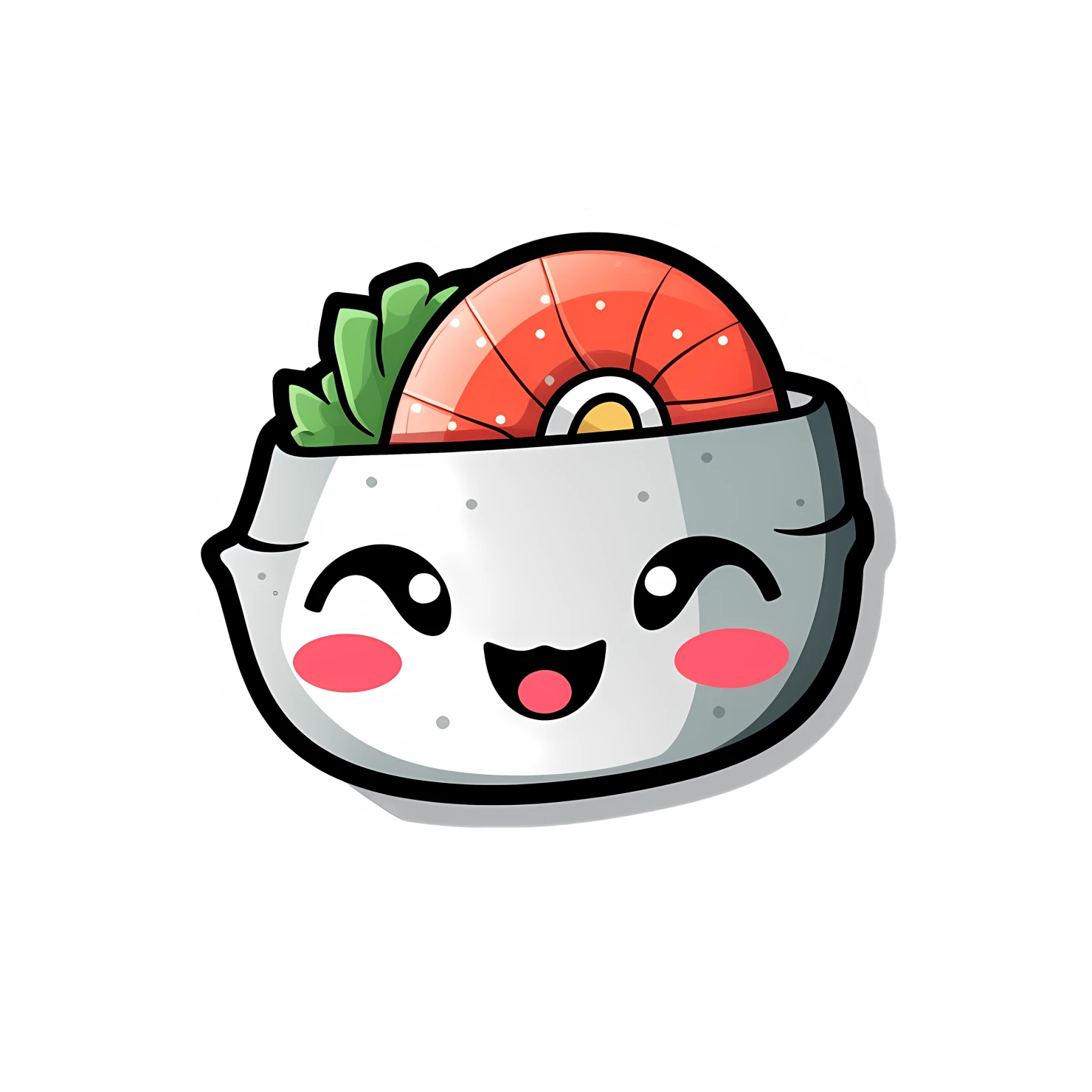 Kawaii sushi sticker isolated on transparent background #28402