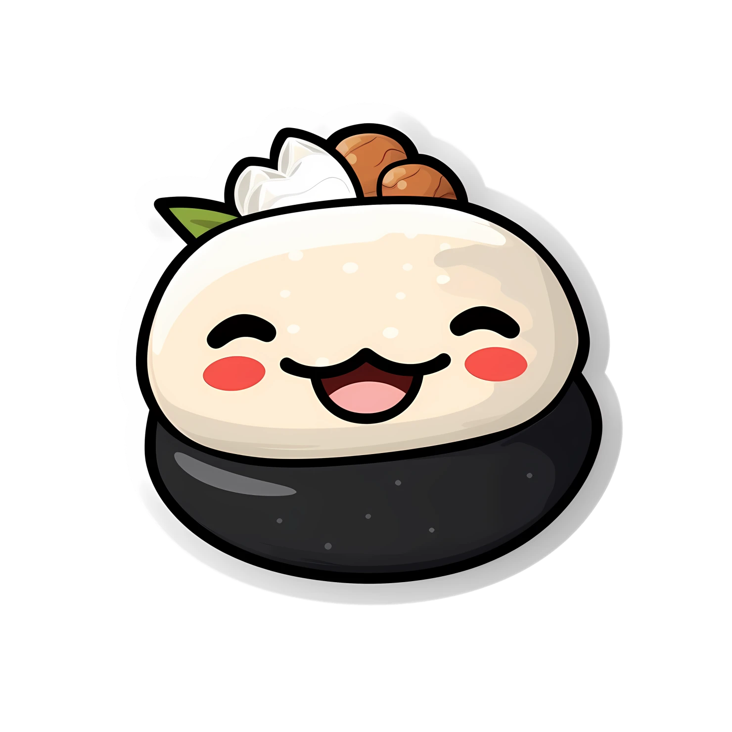 Kawaii sushi sticker isolated on transparent background #28404