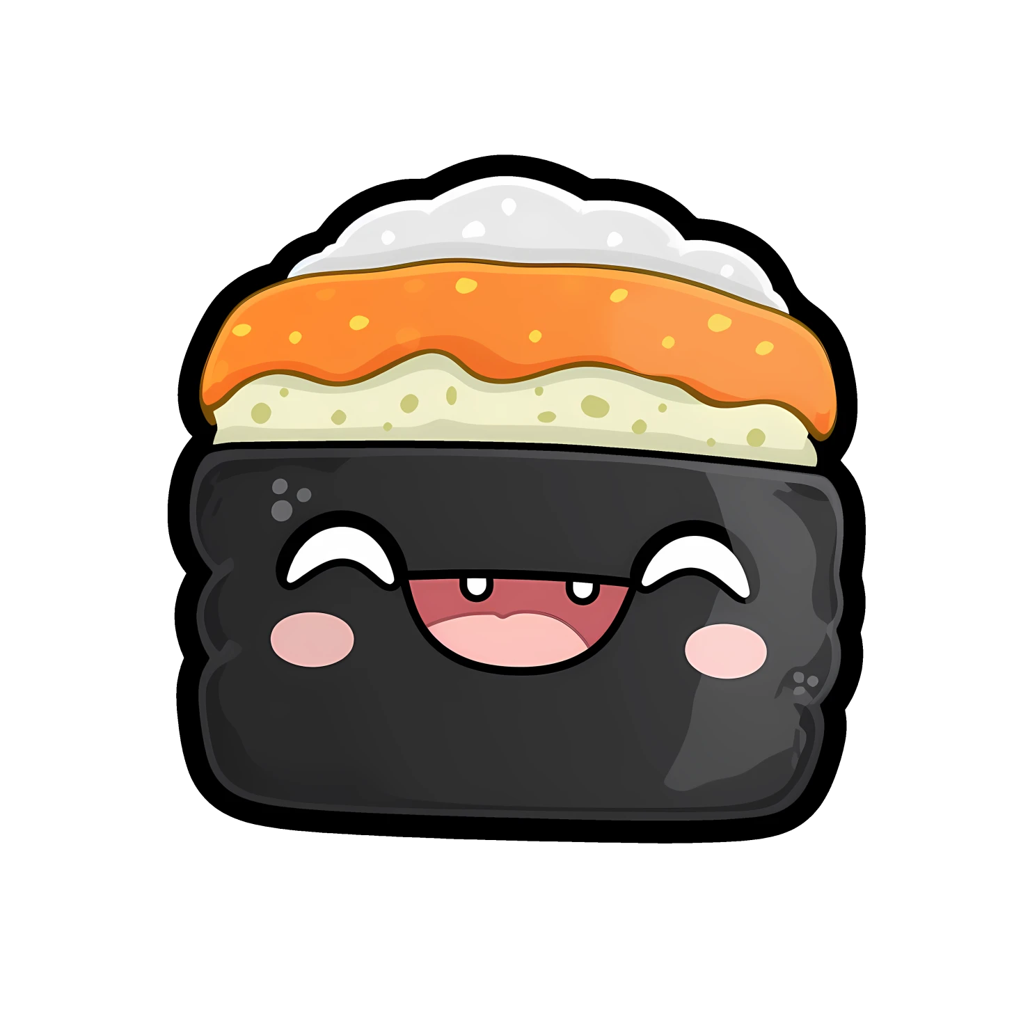 Kawaii sushi sticker isolated on transparent background #28405