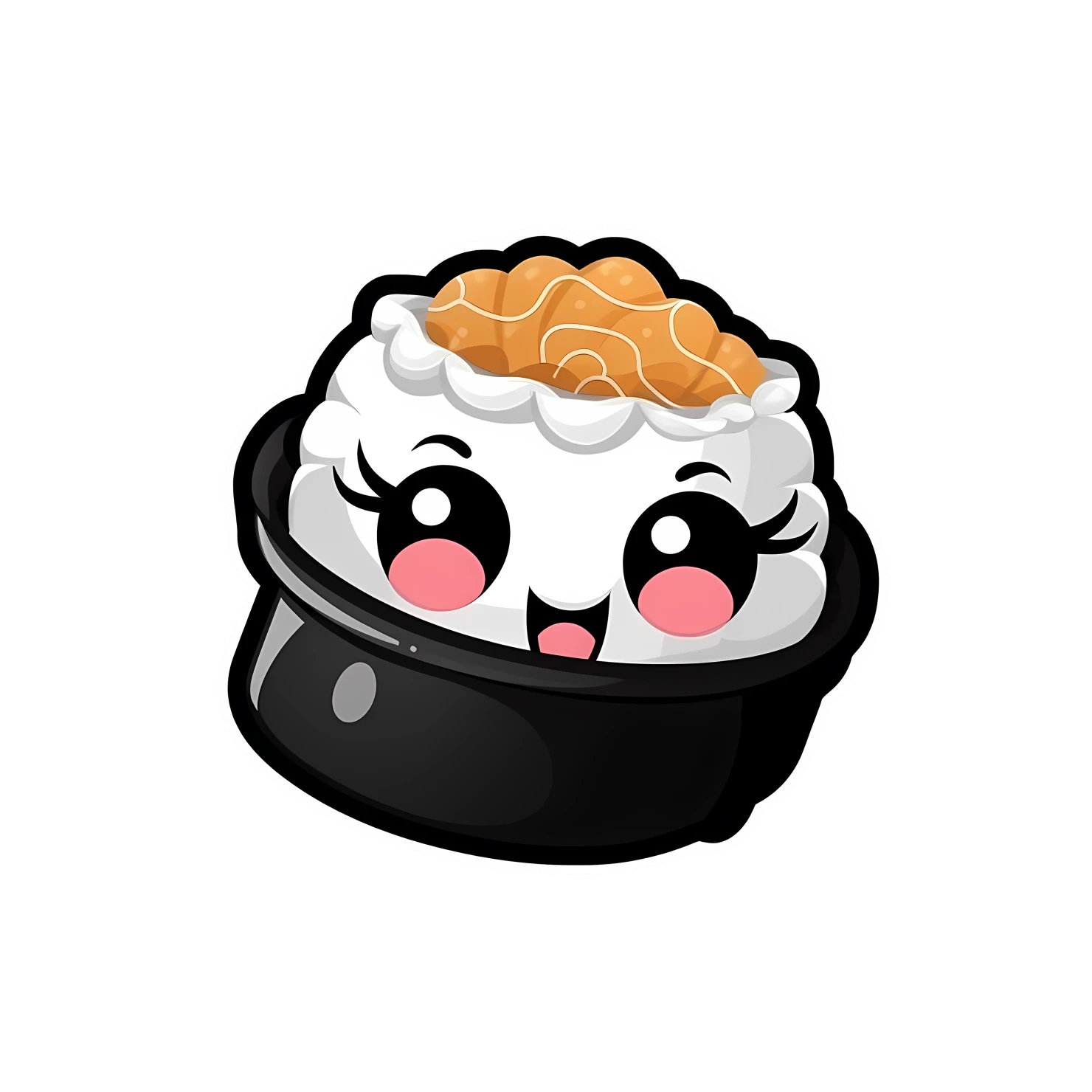 Kawaii sushi sticker isolated on transparent background #28406