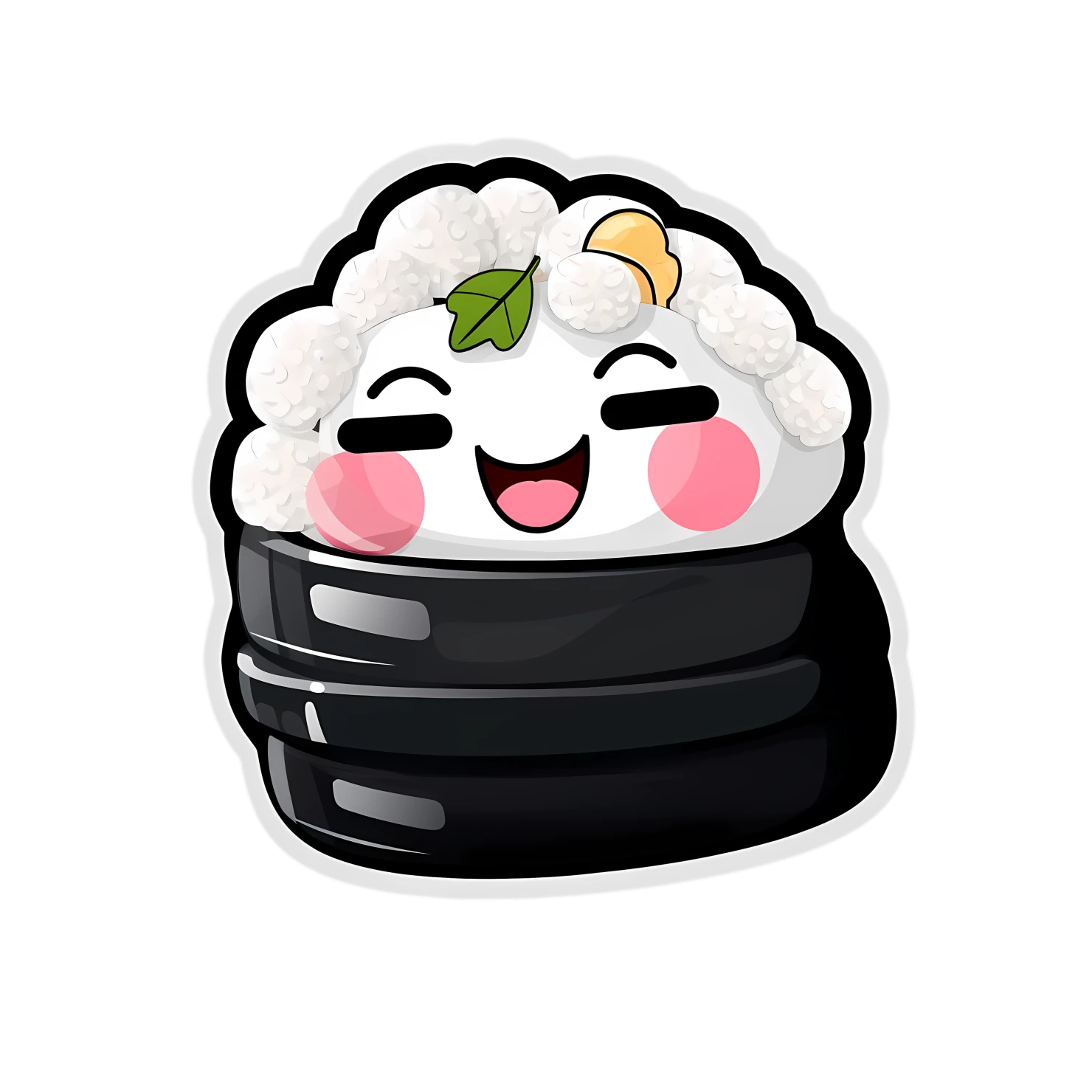 Kawaii sushi sticker isolated on transparent background #28409