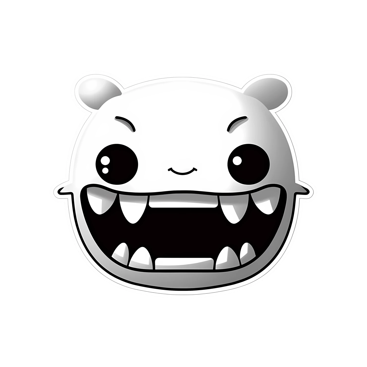 Kawaii teeth sticker isolated on transparent background #28414