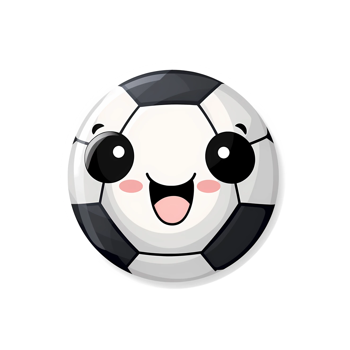 Kawaii soccer ball sticker isolated on transparent background #28415