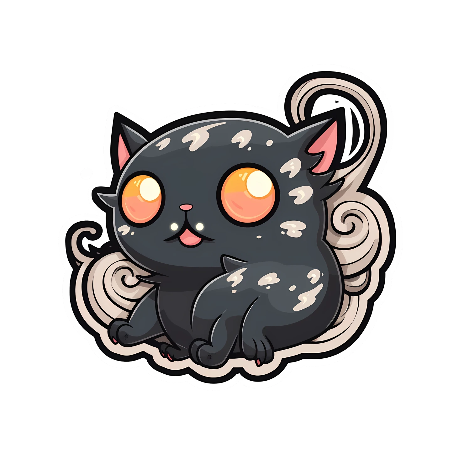 Kawaii cat sticker isolated on transparent background #28420