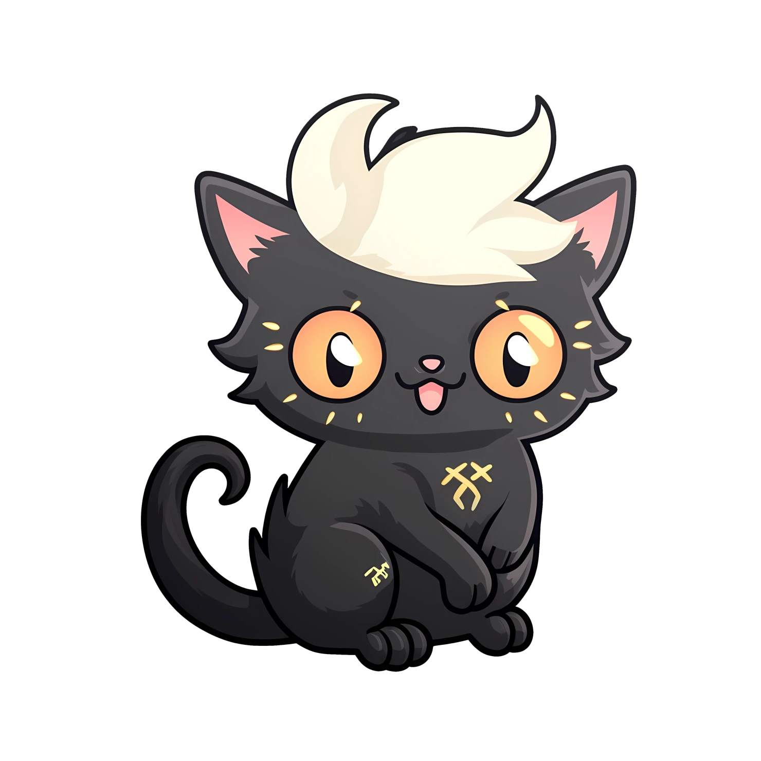 Kawaii cat sticker isolated on transparent background #28421