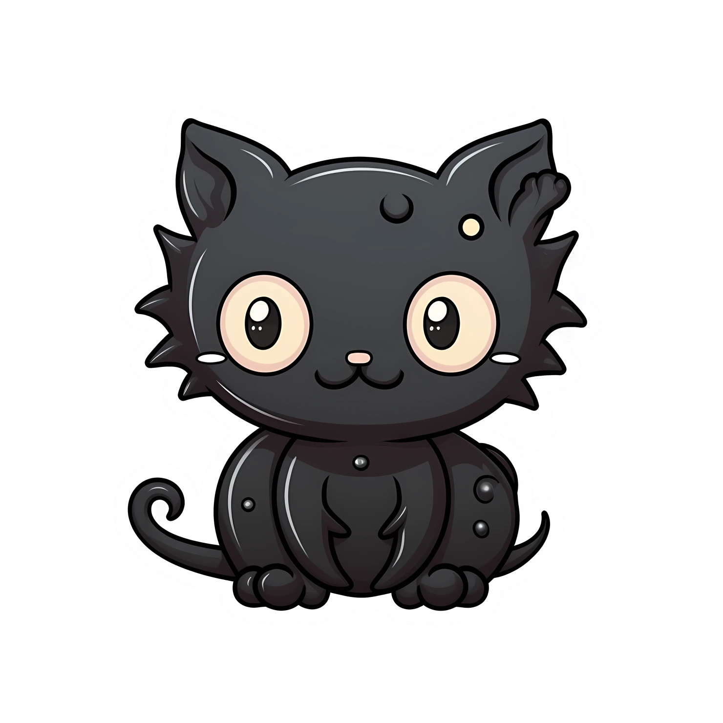Kawaii cat sticker isolated on transparent background #28422