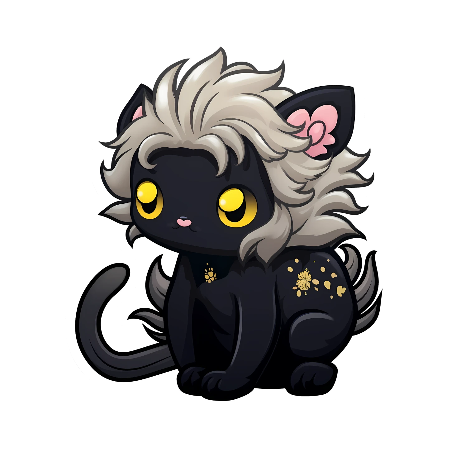 Kawaii cat sticker isolated on transparent background #28425