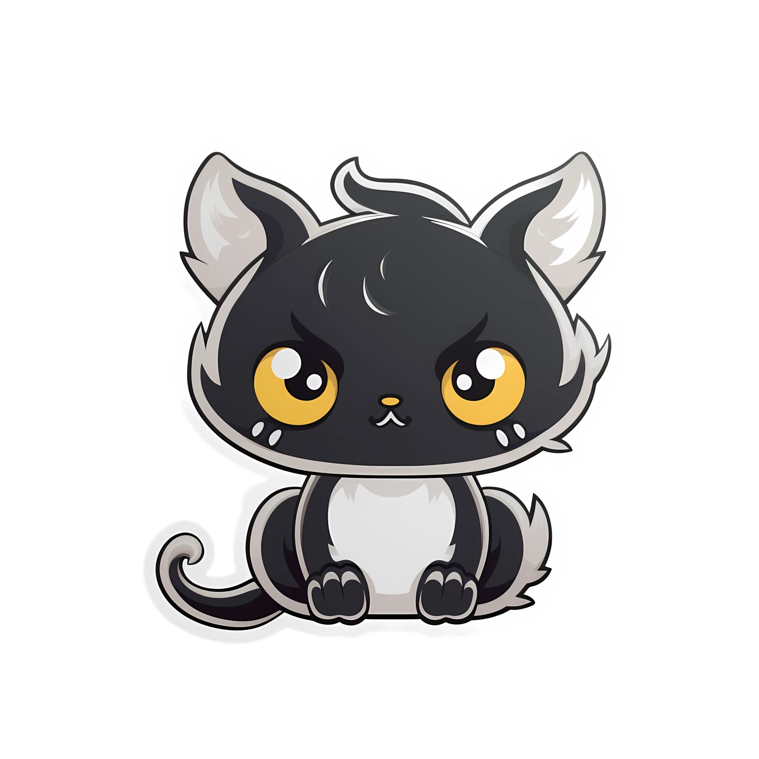 Kawaii cat sticker isolated on transparent background #28426