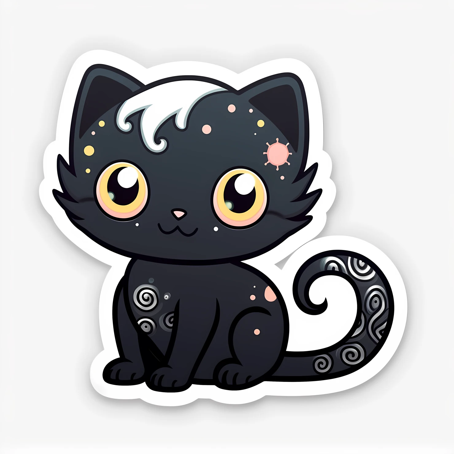 Kawaii cat sticker isolated on transparent background #28427