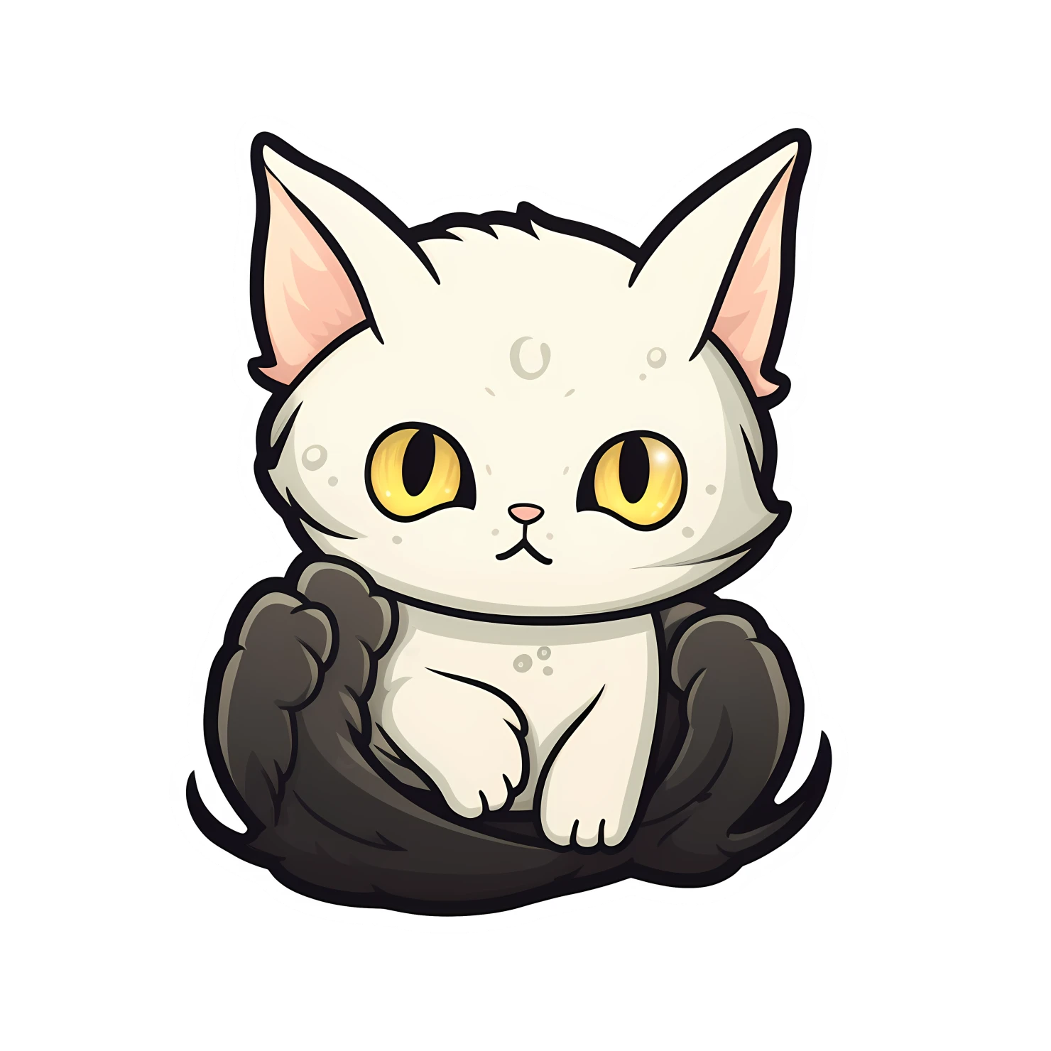 Kawaii cat sticker isolated on transparent background #28429