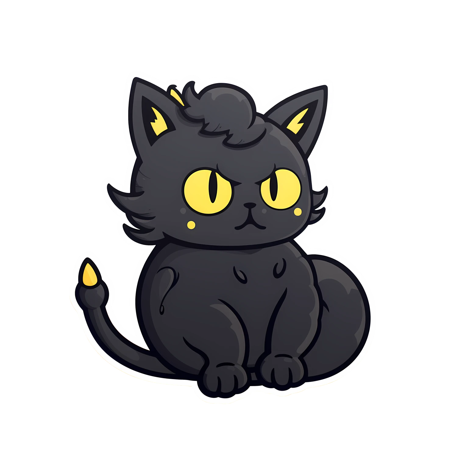 Kawaii cat sticker isolated on transparent background #28431