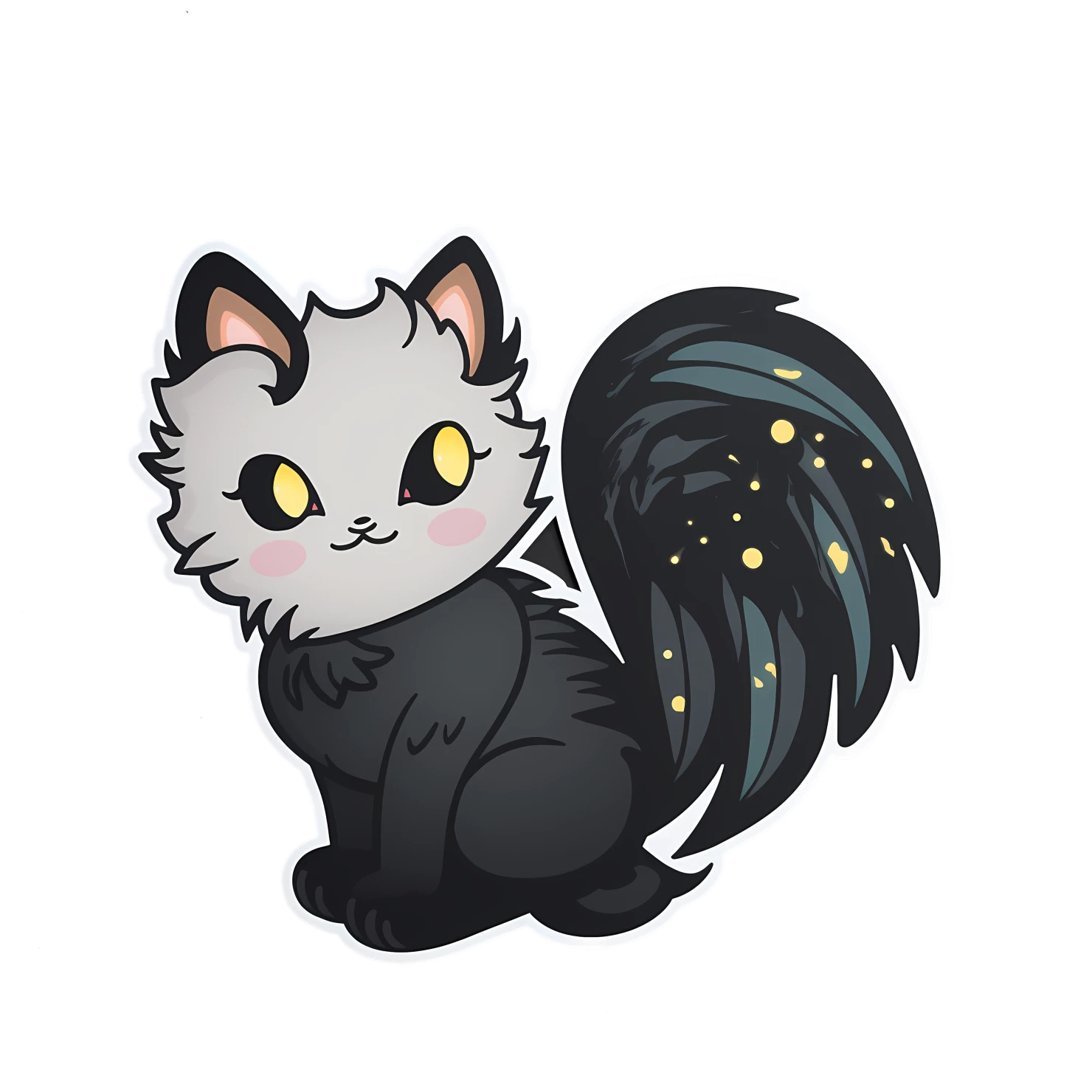 Kawaii cat sticker isolated on transparent background #28433