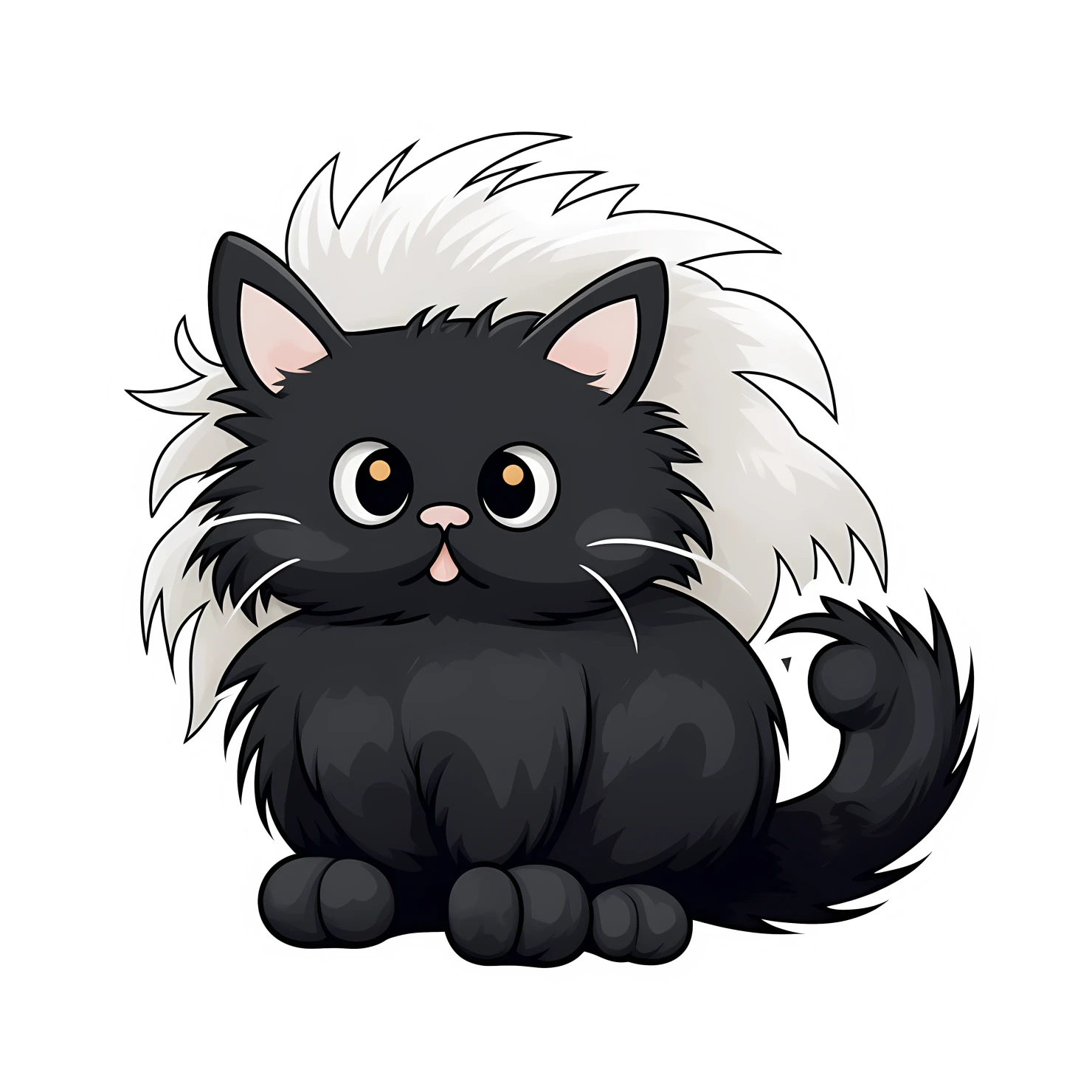Kawaii cat sticker isolated on transparent background #28434