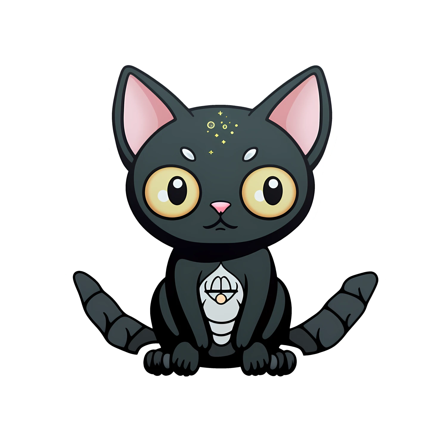 Kawaii cat sticker isolated on transparent background #28437