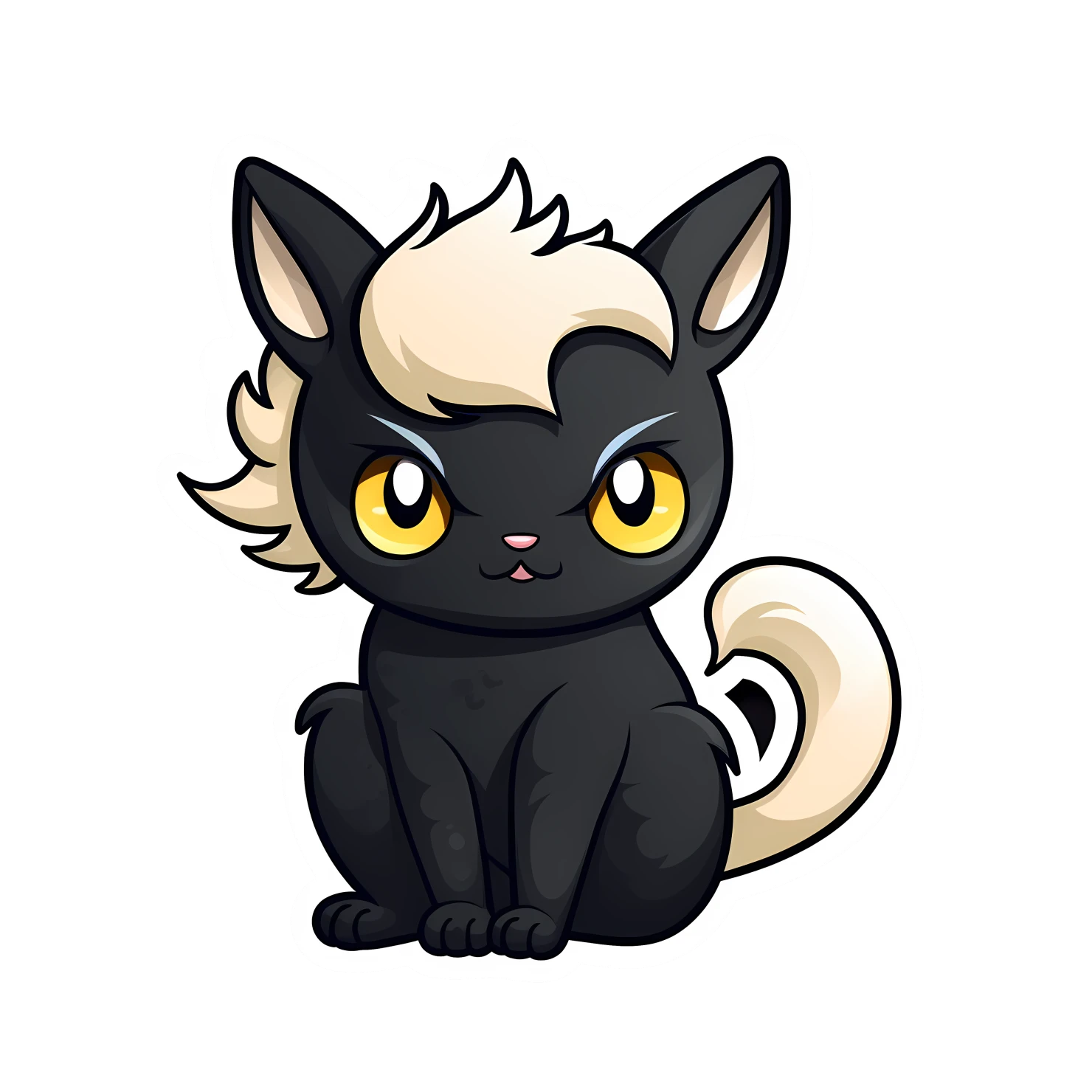 Kawaii cat sticker isolated on transparent background #28438