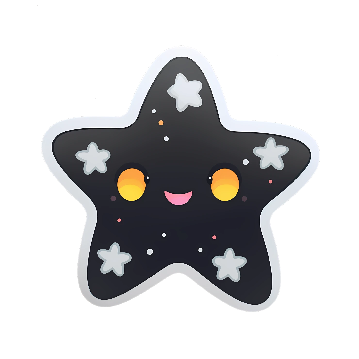 Kawaii starfish sticker isolated on transparent background #28439
